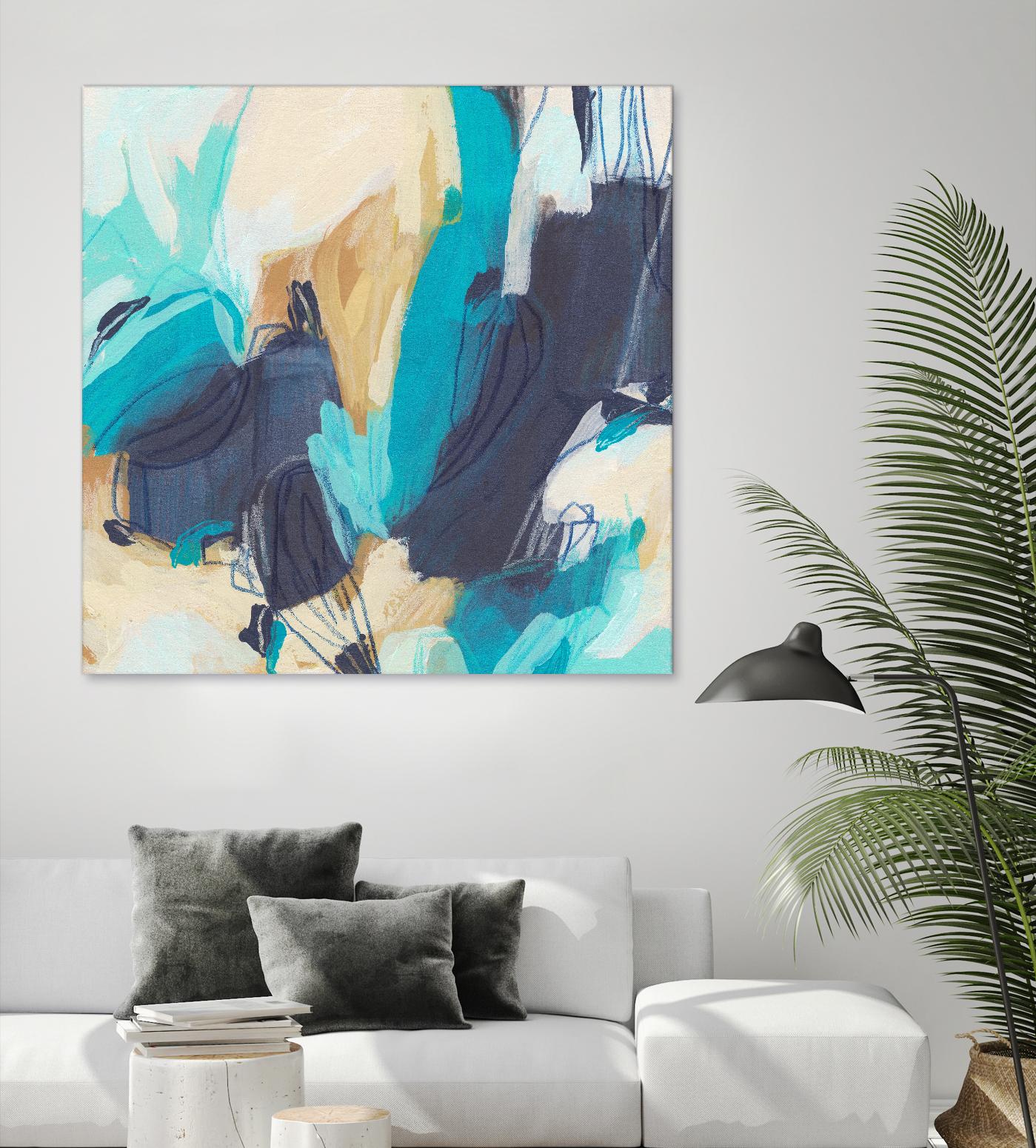 Blue Hive II by June Vess on GIANT ART - beige abstract abstract