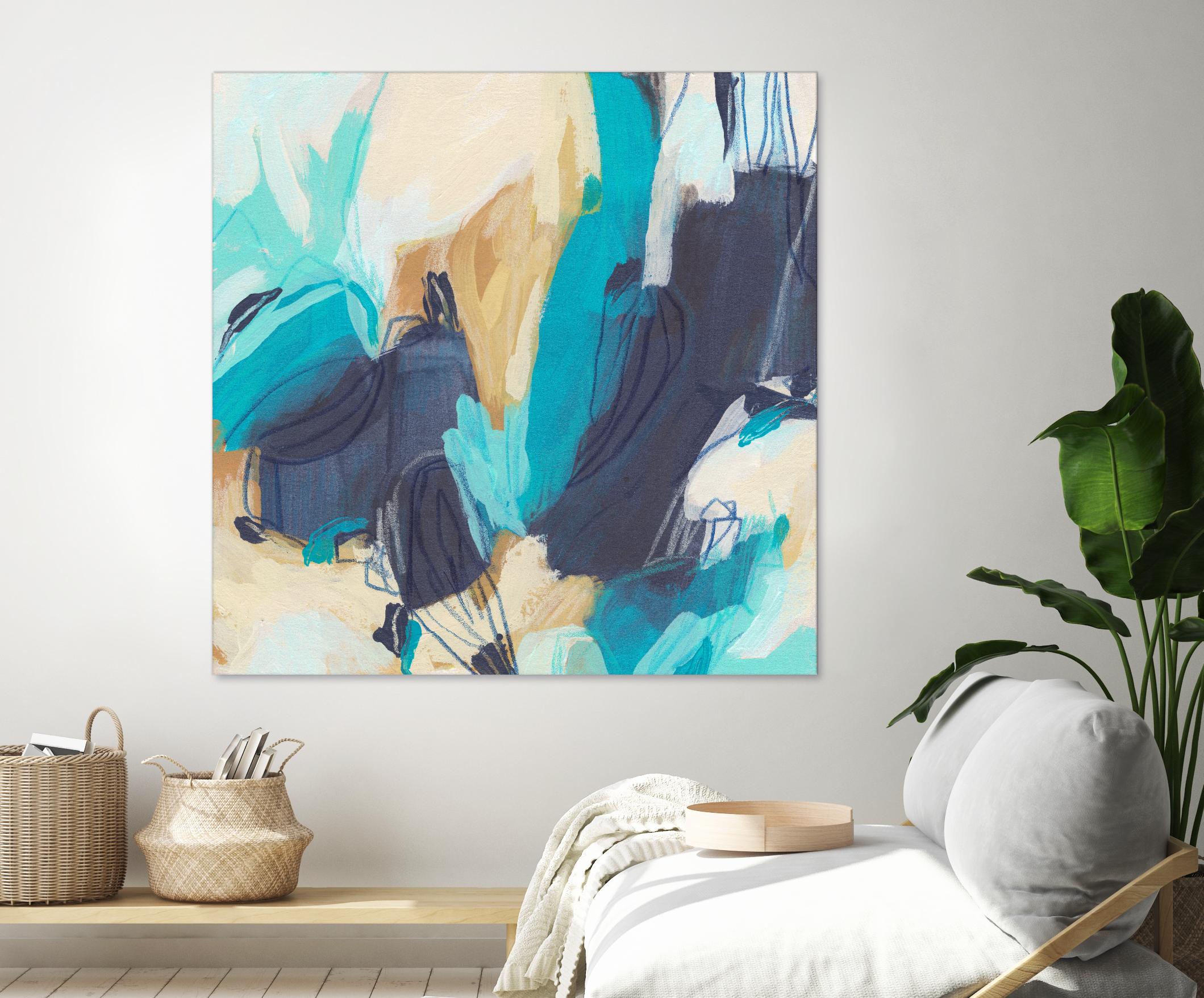 Blue Hive II by June Vess on GIANT ART - beige abstract abstract