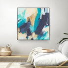 Blue Hive II by June Vess on GIANT ART - beige abstract abstract