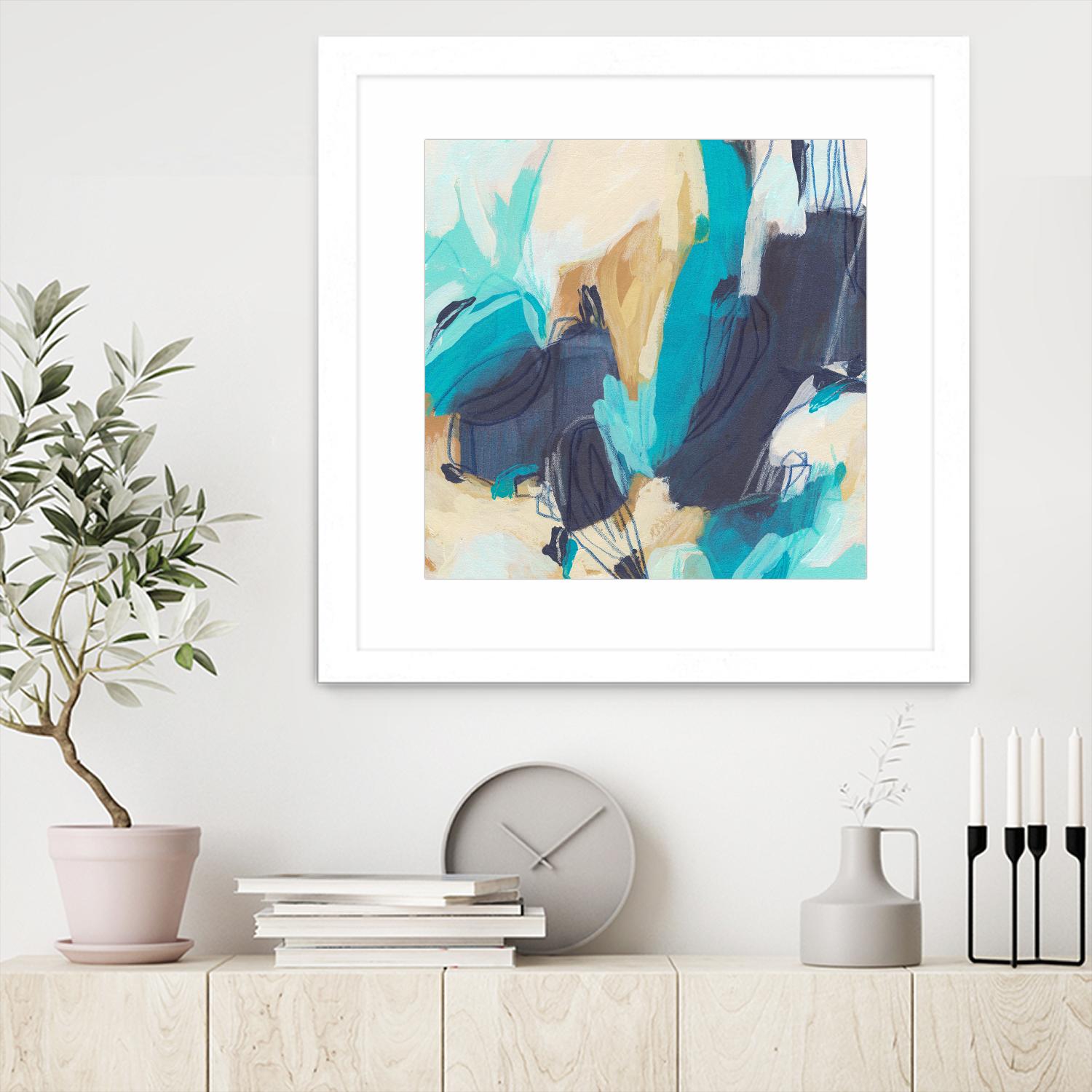 Blue Hive II by June Vess on GIANT ART - beige abstract abstract