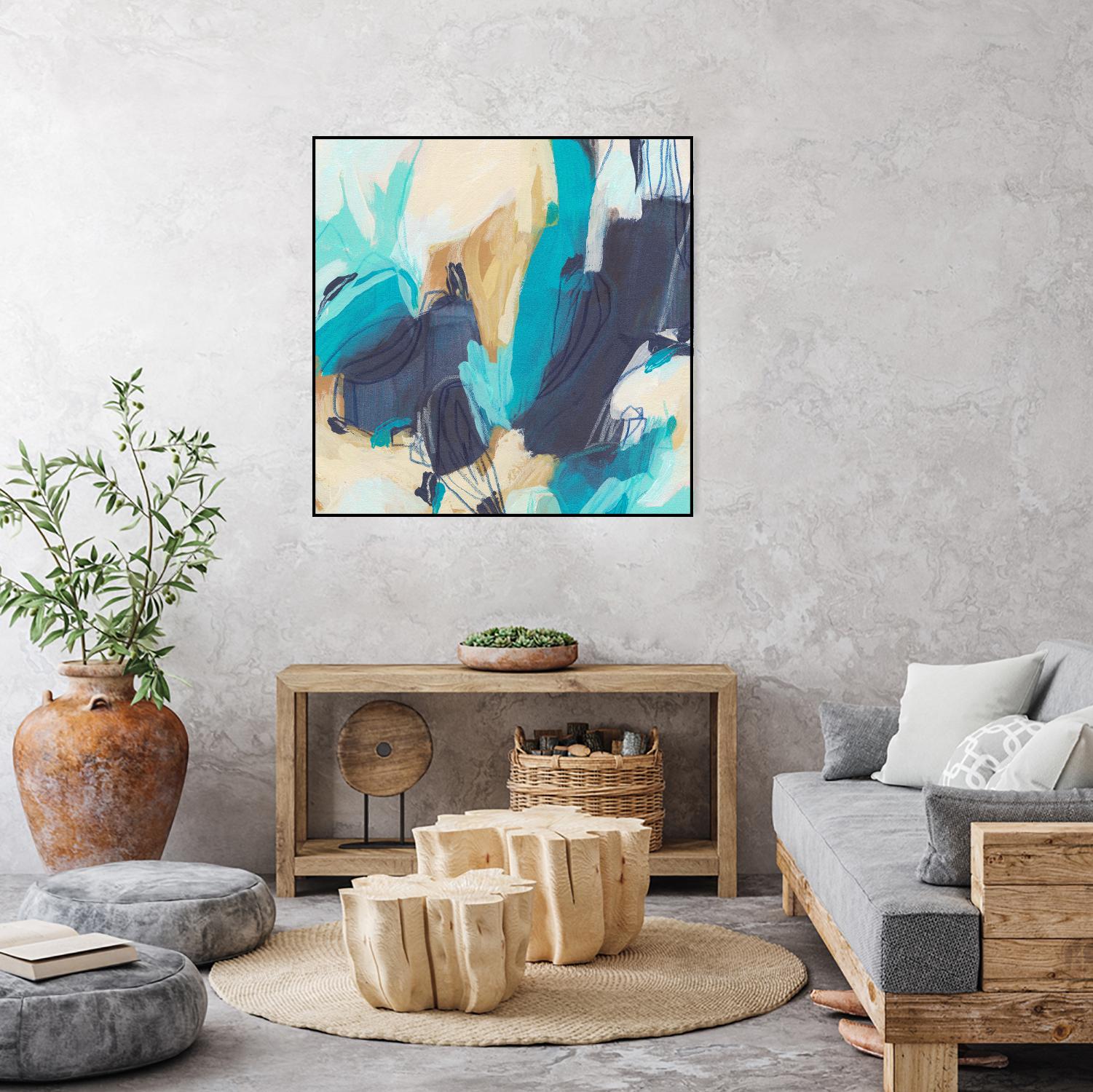 Blue Hive II by June Vess on GIANT ART - beige abstract abstract