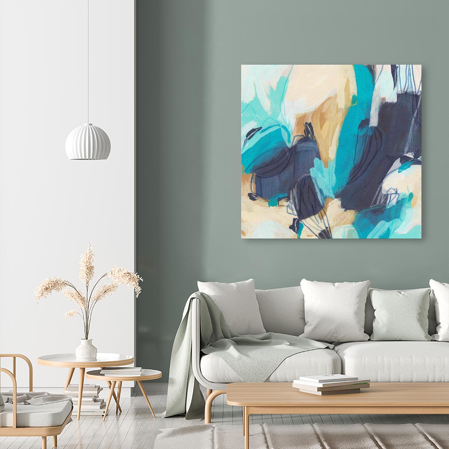 Blue Hive II by June Vess on GIANT ART - beige abstract abstract