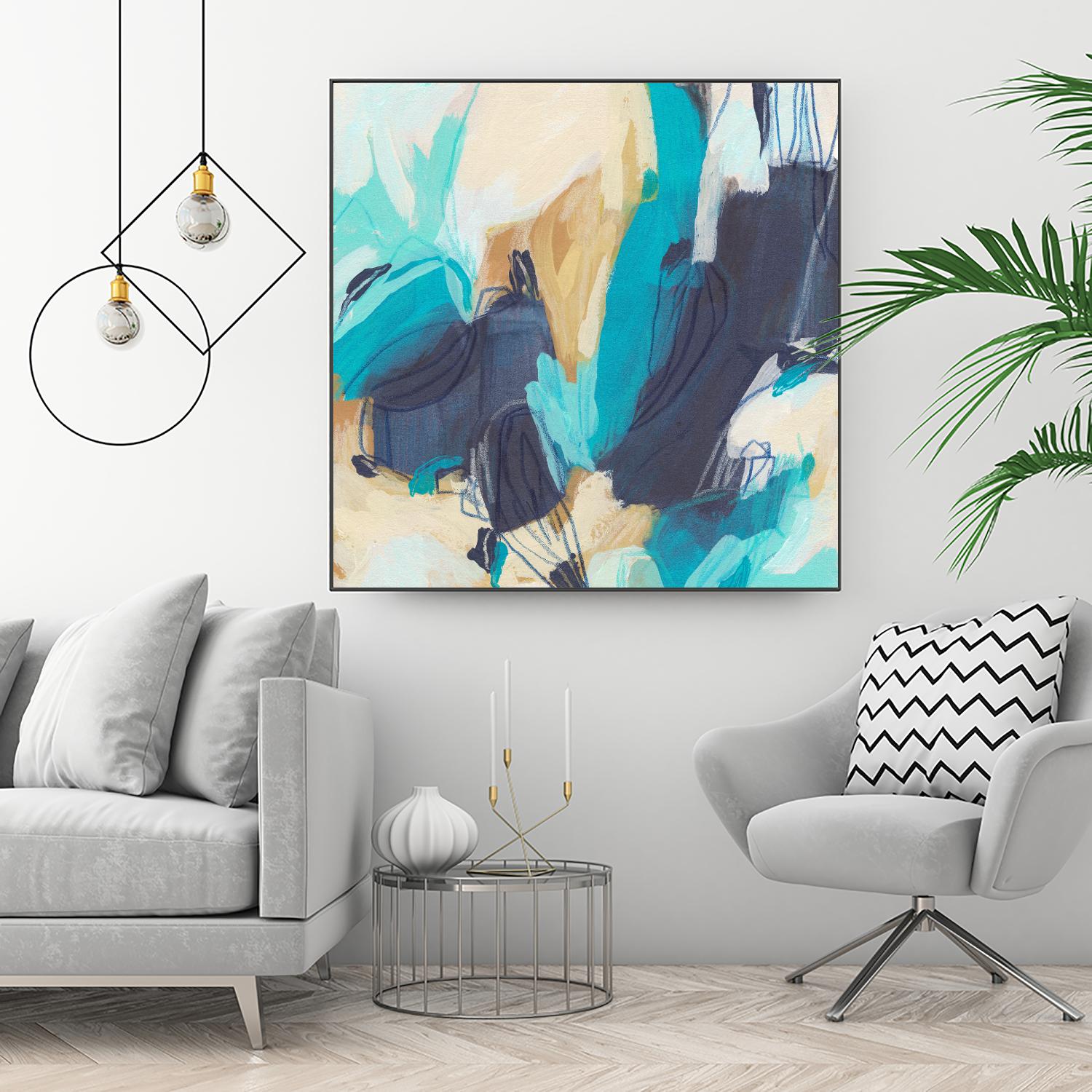 Blue Hive II by June Vess on GIANT ART - beige abstract abstract