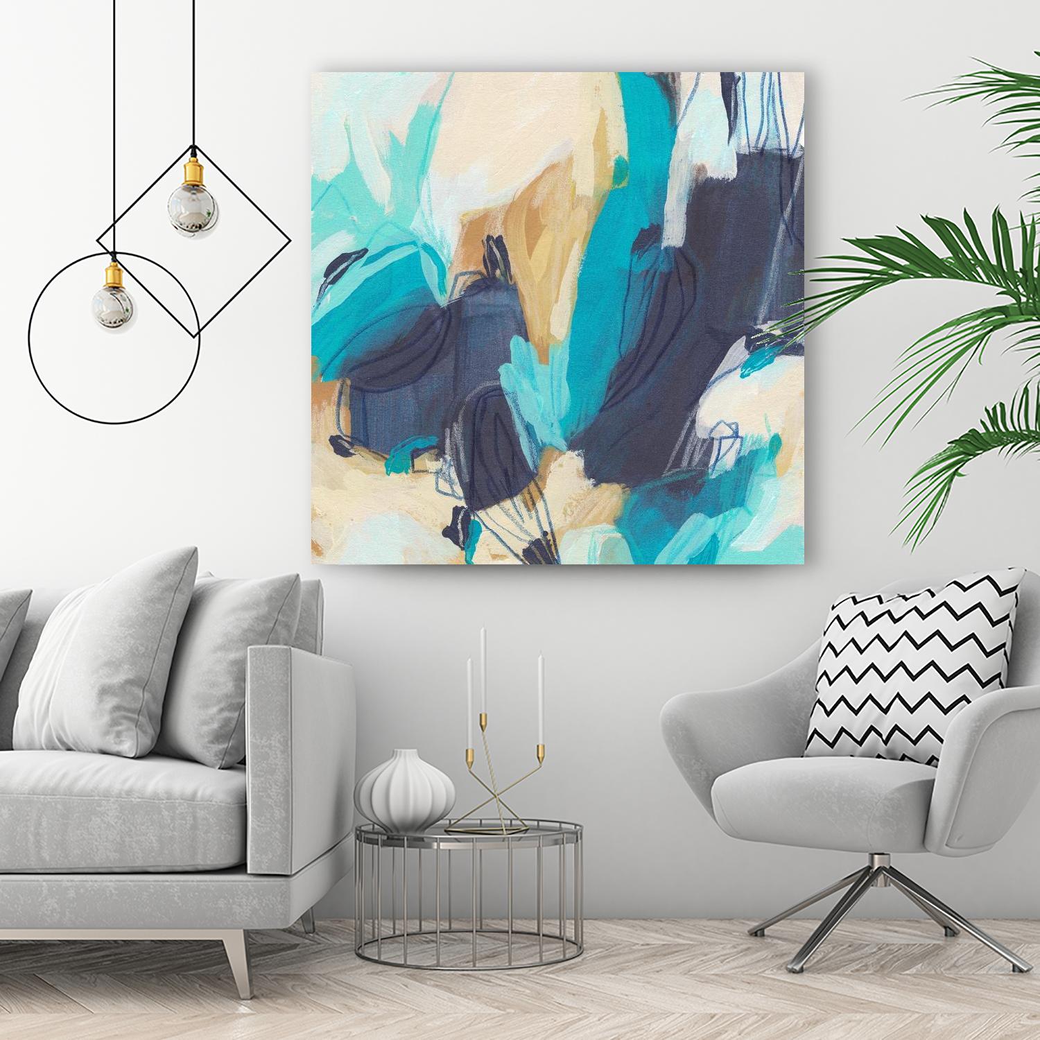 Blue Hive II by June Vess on GIANT ART - beige abstract abstract