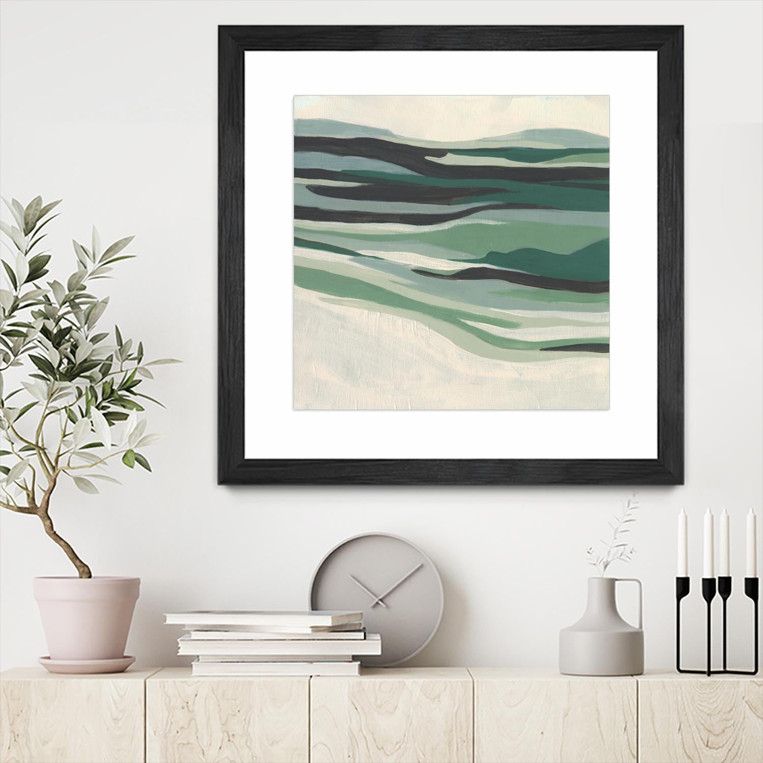 Green Mesa I by June Vess on GIANT ART - beige abstract abstract