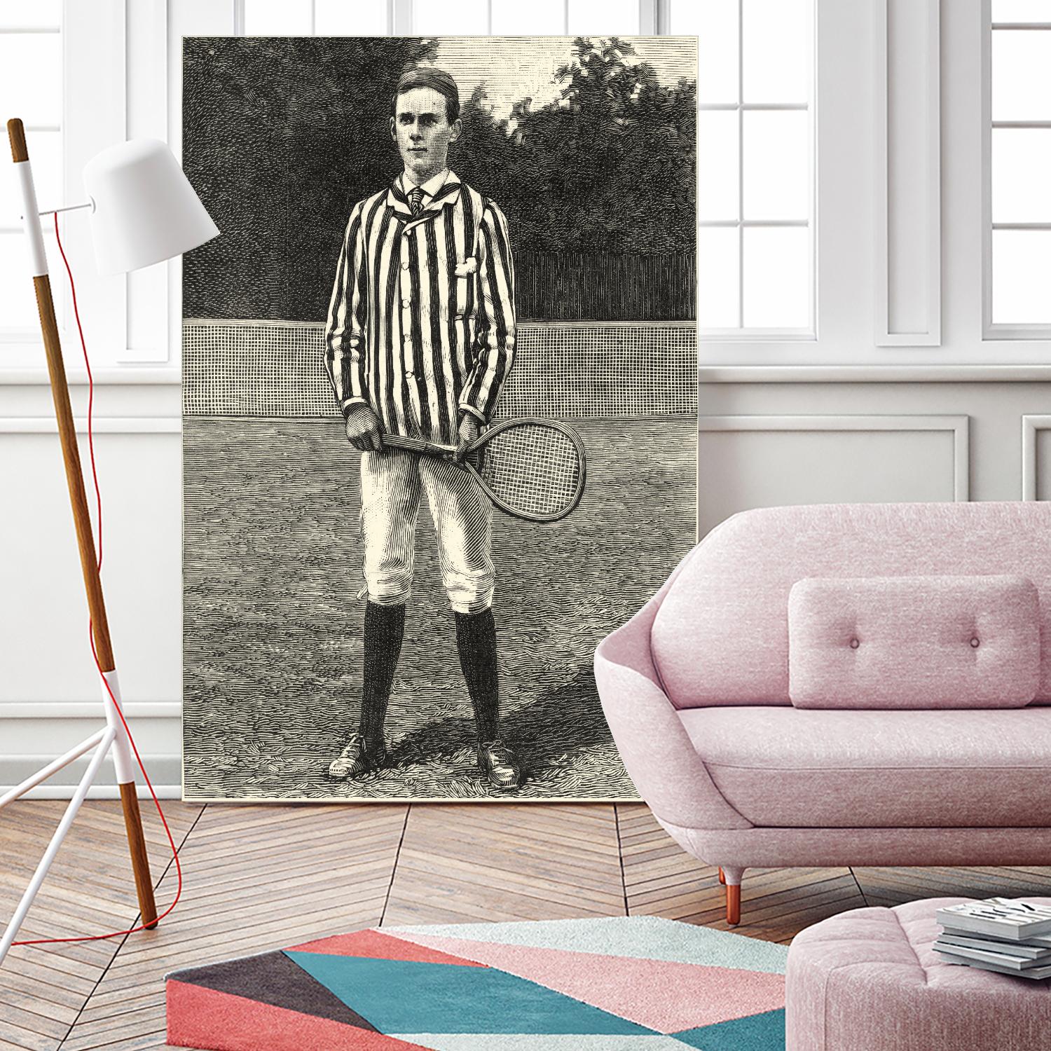 Harpers Weekly Tennis III by Unknown on GIANT ART - black leisure