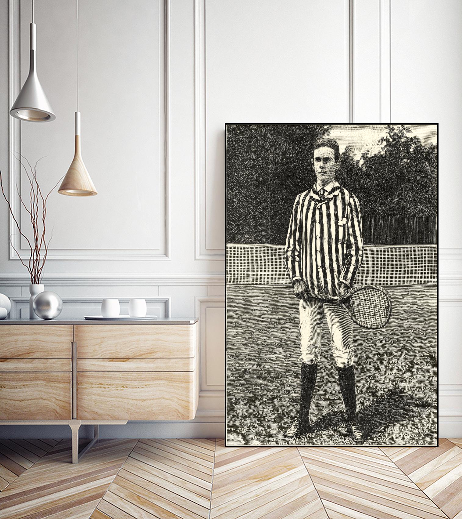 Harpers Weekly Tennis III by Unknown on GIANT ART - black leisure