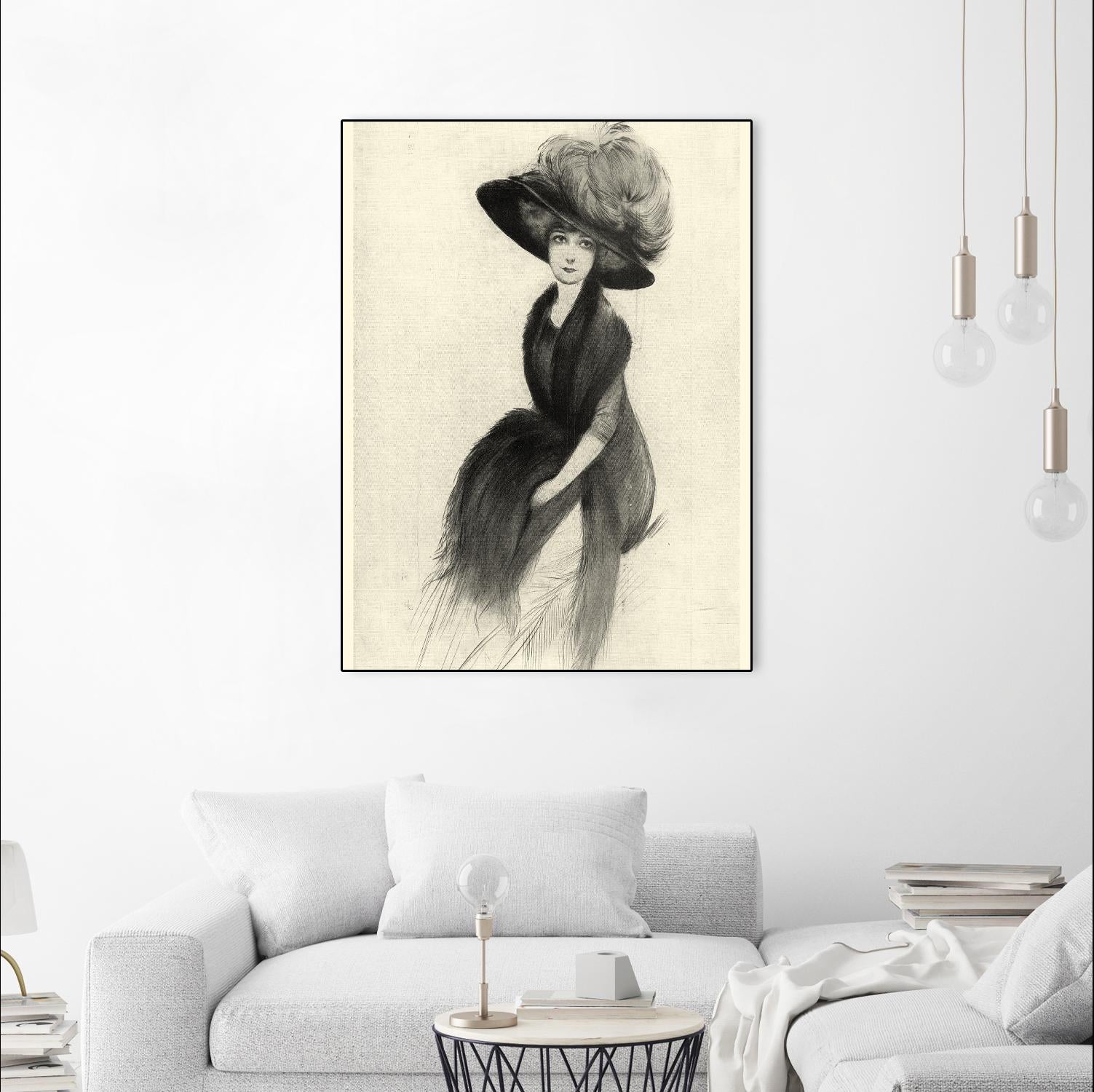 Feather Hat II by Vision Studio on GIANT ART - black fashion