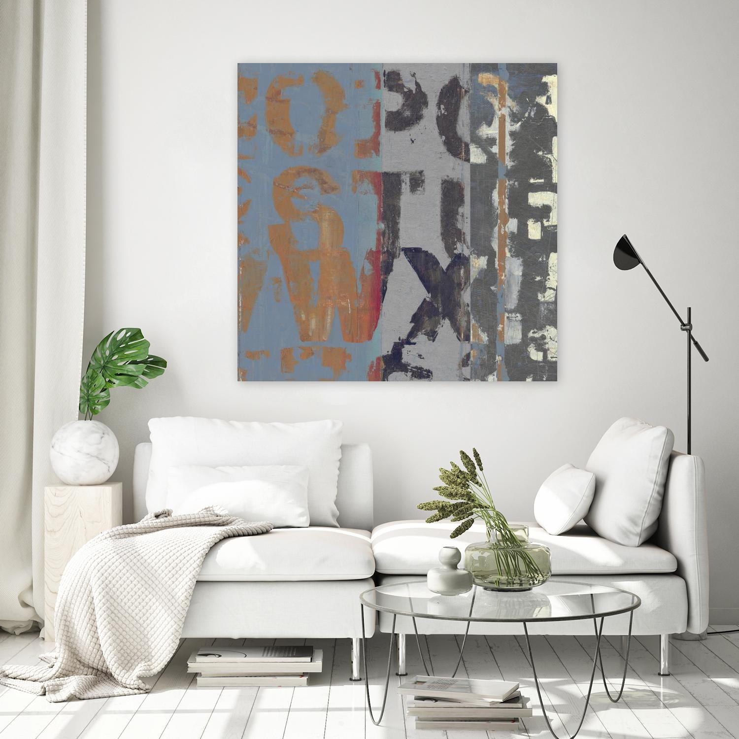 Alphabet Overlay II by Vision Studio on GIANT ART - blue abstract