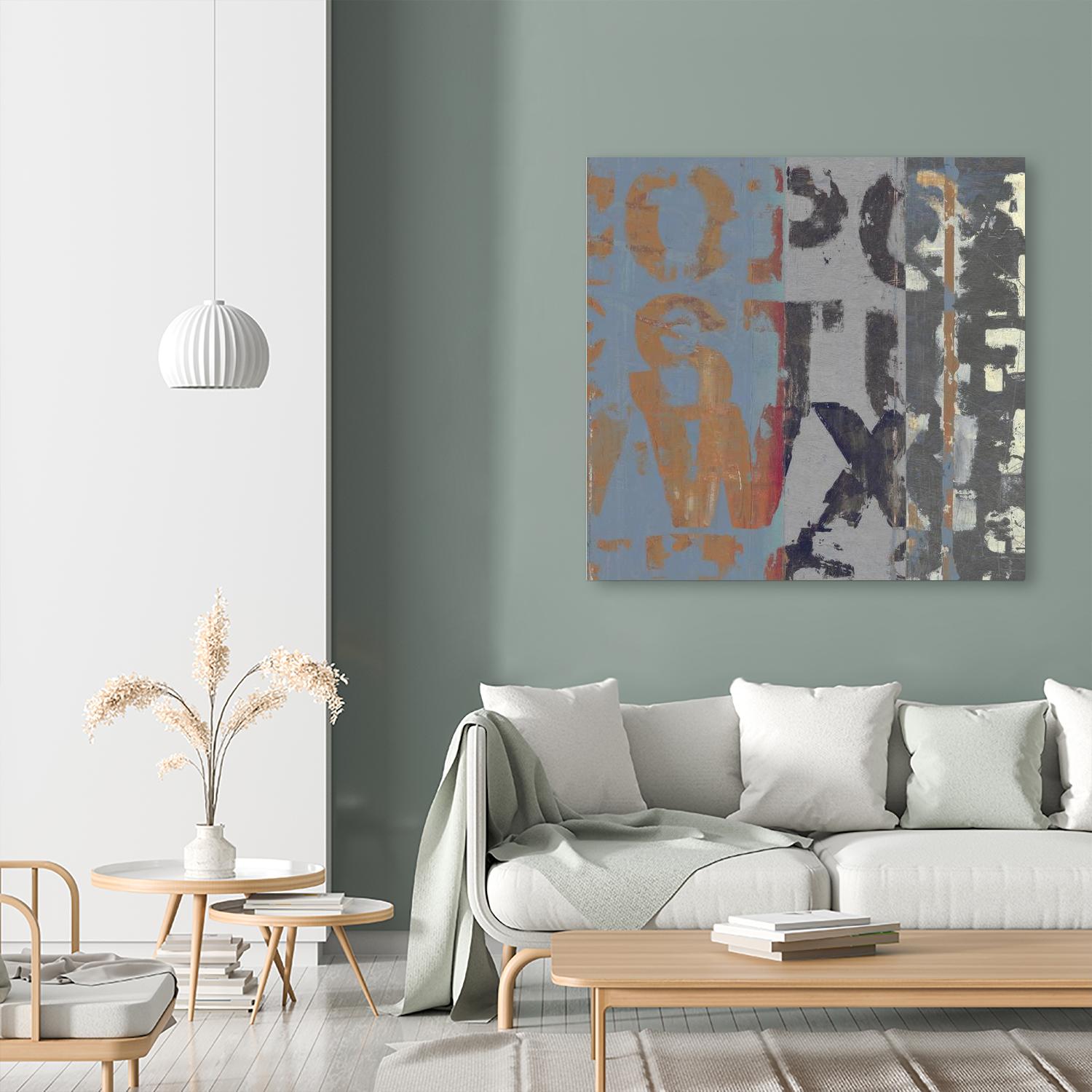 Alphabet Overlay II by Vision Studio on GIANT ART - blue abstract