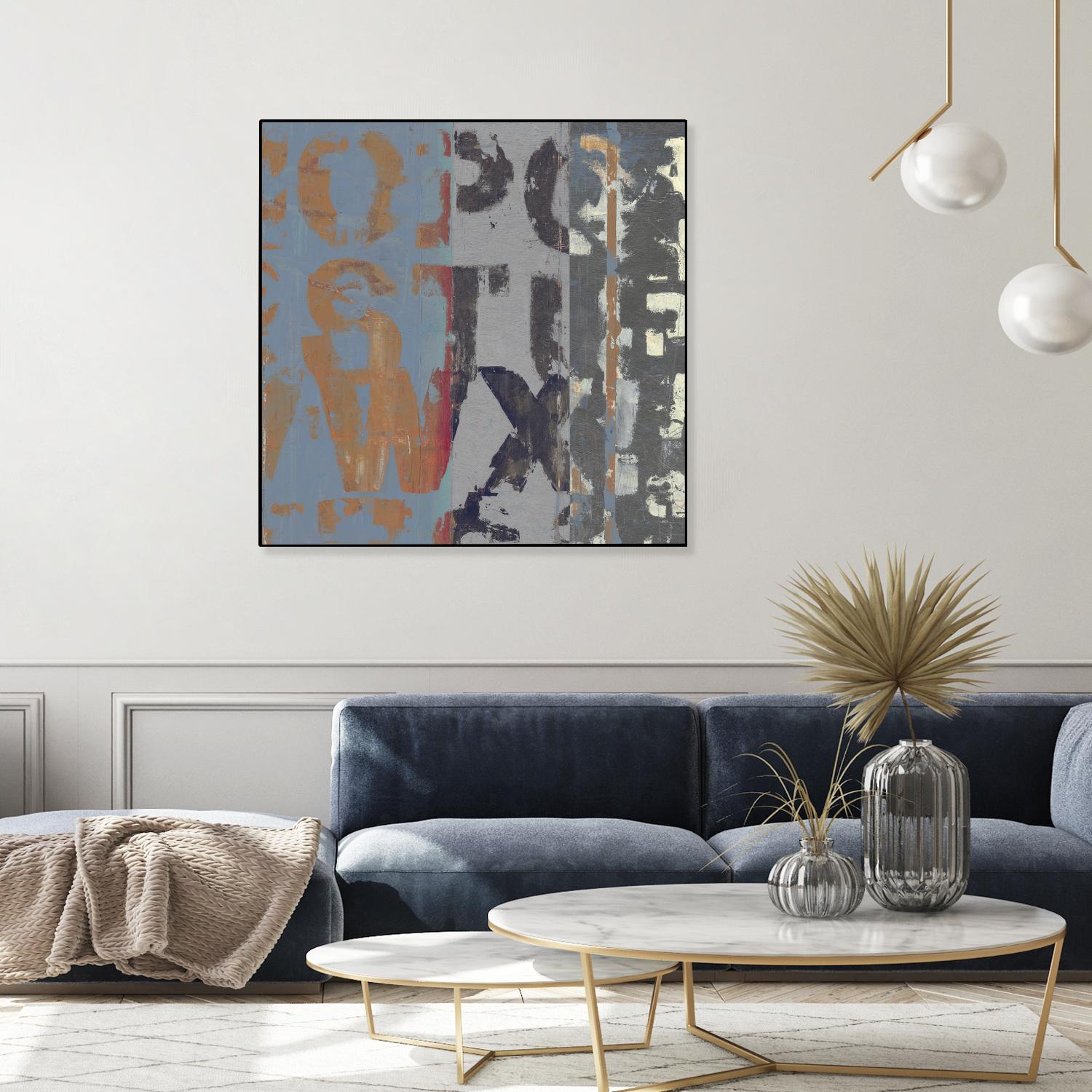 Alphabet Overlay II by Vision Studio on GIANT ART - blue abstract