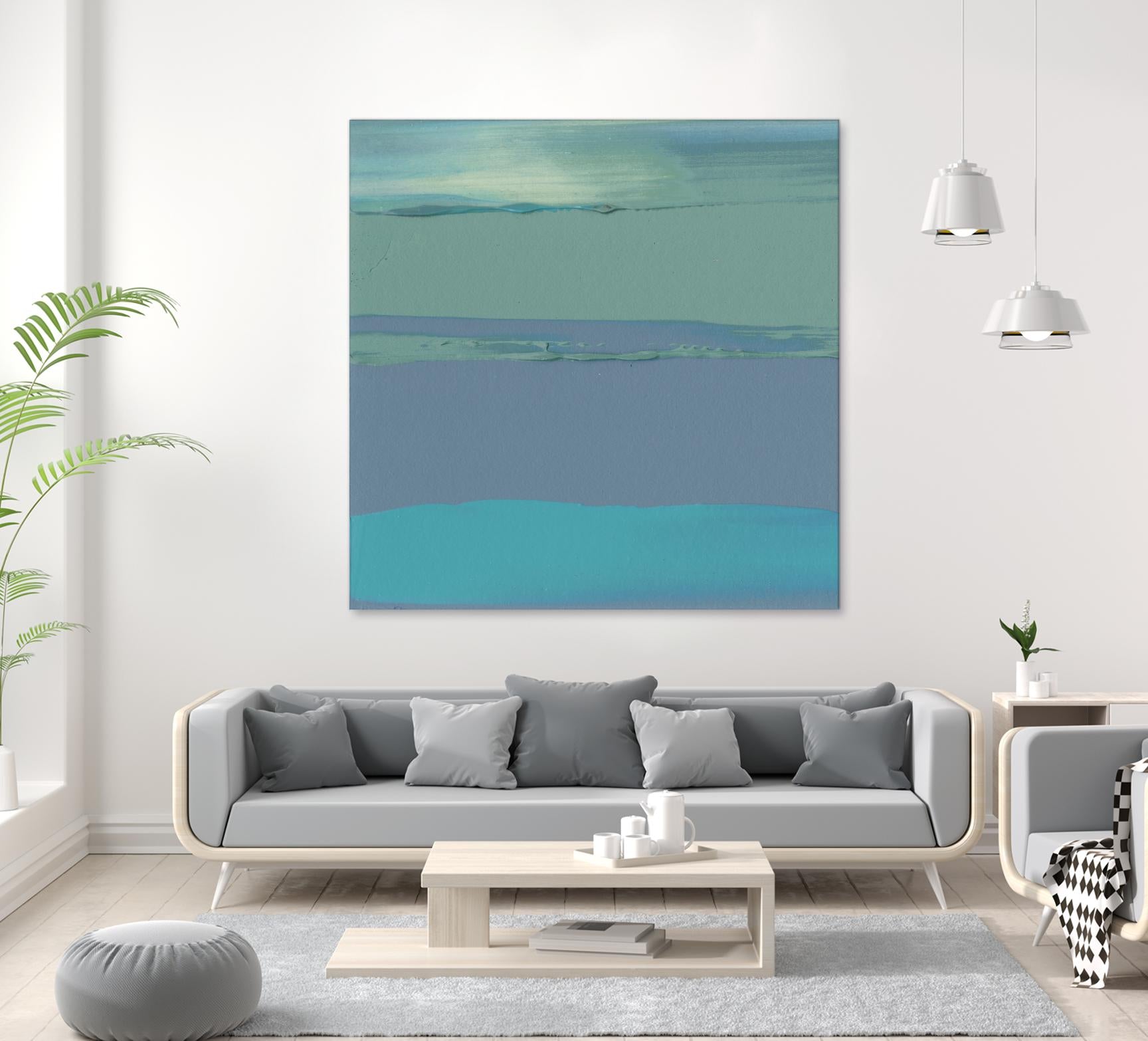 Blue Coast II by Sharon Gordon on GIANT ART - green abstract
