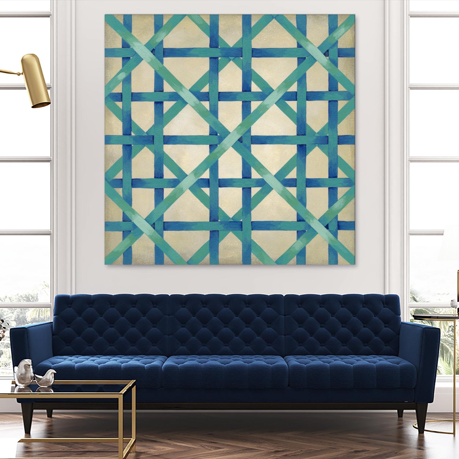 Woven Symmetry I by Chariklia Zarris on GIANT ART - blue patterns