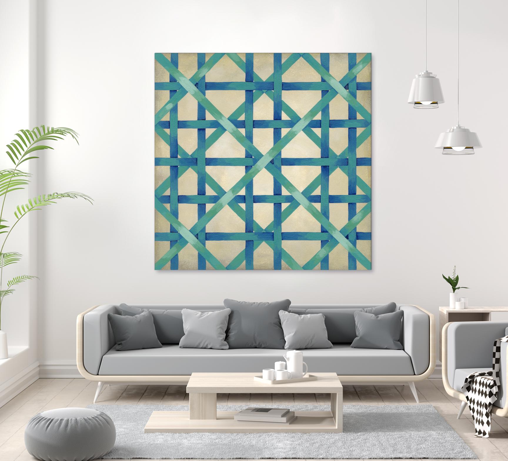 Woven Symmetry I by Chariklia Zarris on GIANT ART - blue patterns
