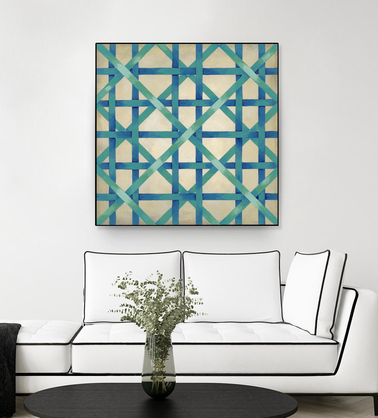 Woven Symmetry I by Chariklia Zarris on GIANT ART - blue patterns