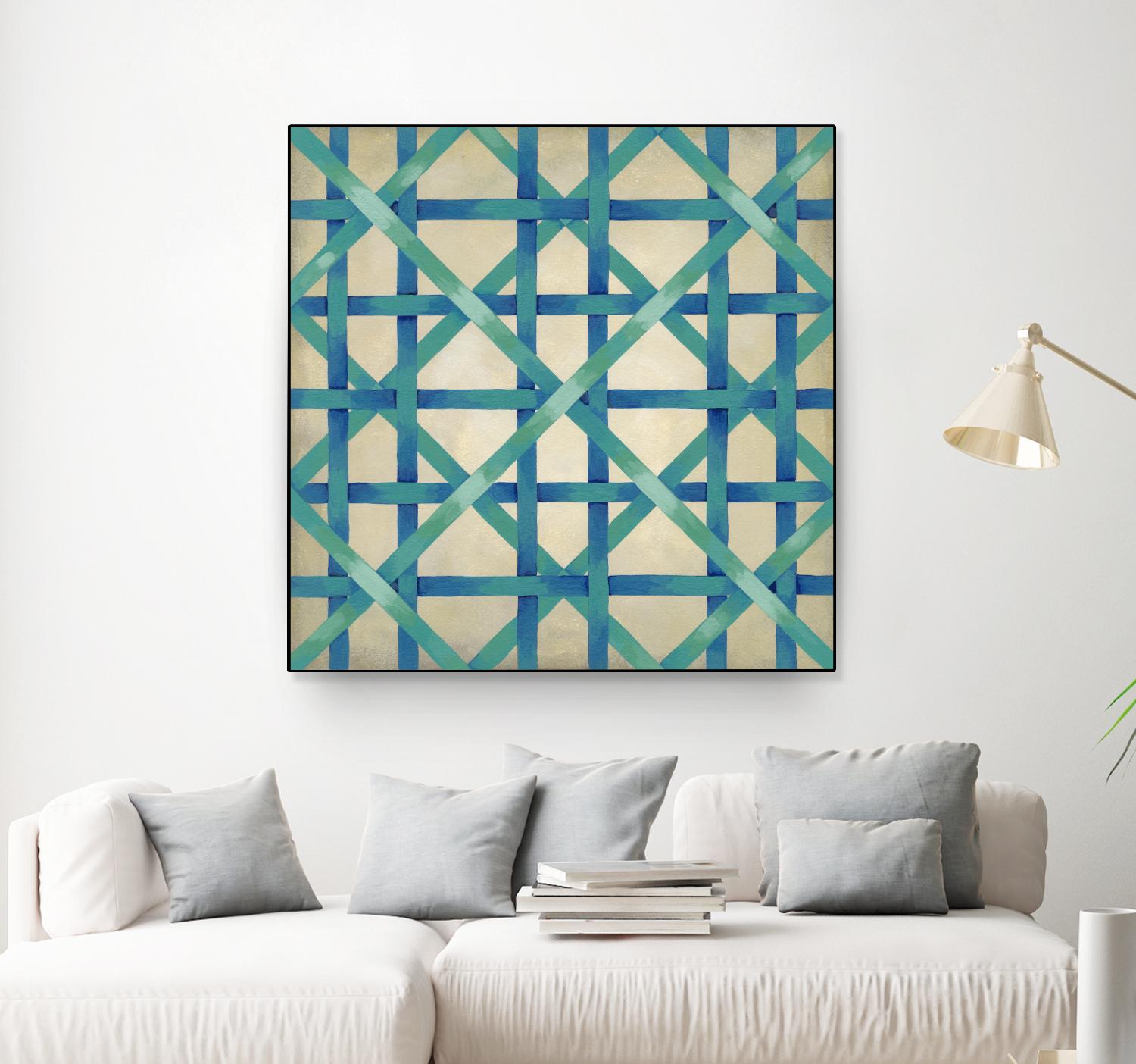 Woven Symmetry I by Chariklia Zarris on GIANT ART - blue patterns