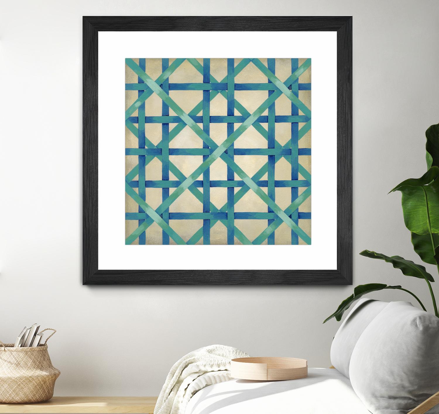 Woven Symmetry I by Chariklia Zarris on GIANT ART - blue patterns