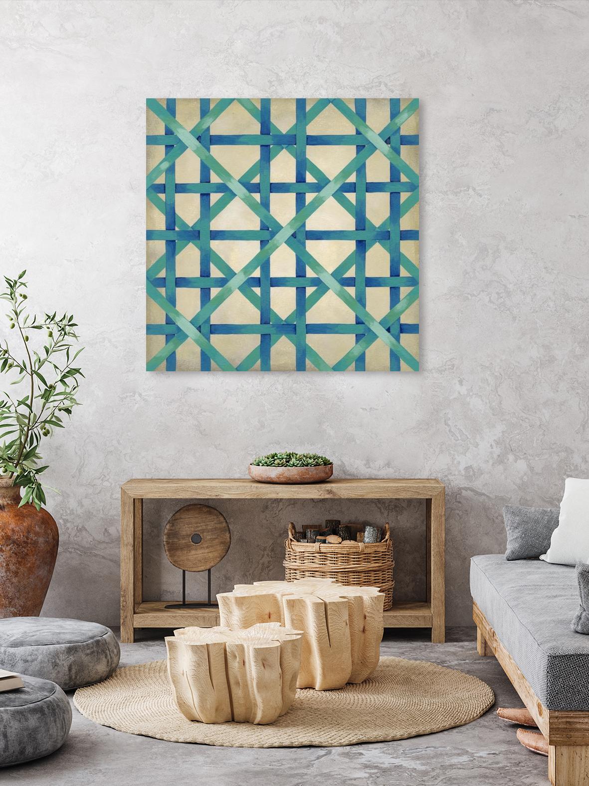 Woven Symmetry I by Chariklia Zarris on GIANT ART - blue patterns