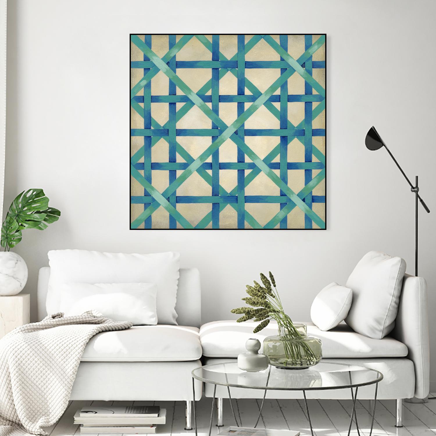 Woven Symmetry I by Chariklia Zarris on GIANT ART - blue patterns