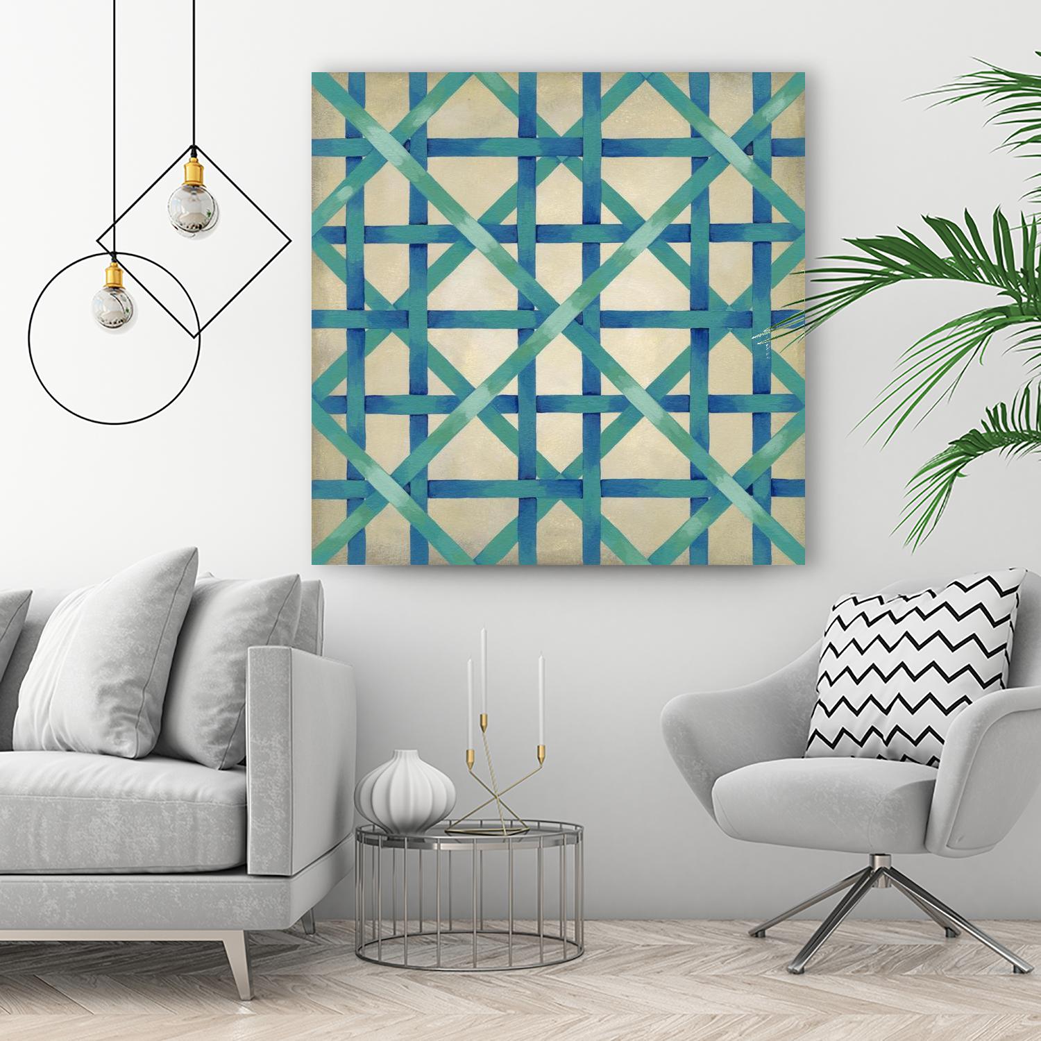 Woven Symmetry I by Chariklia Zarris on GIANT ART - blue patterns