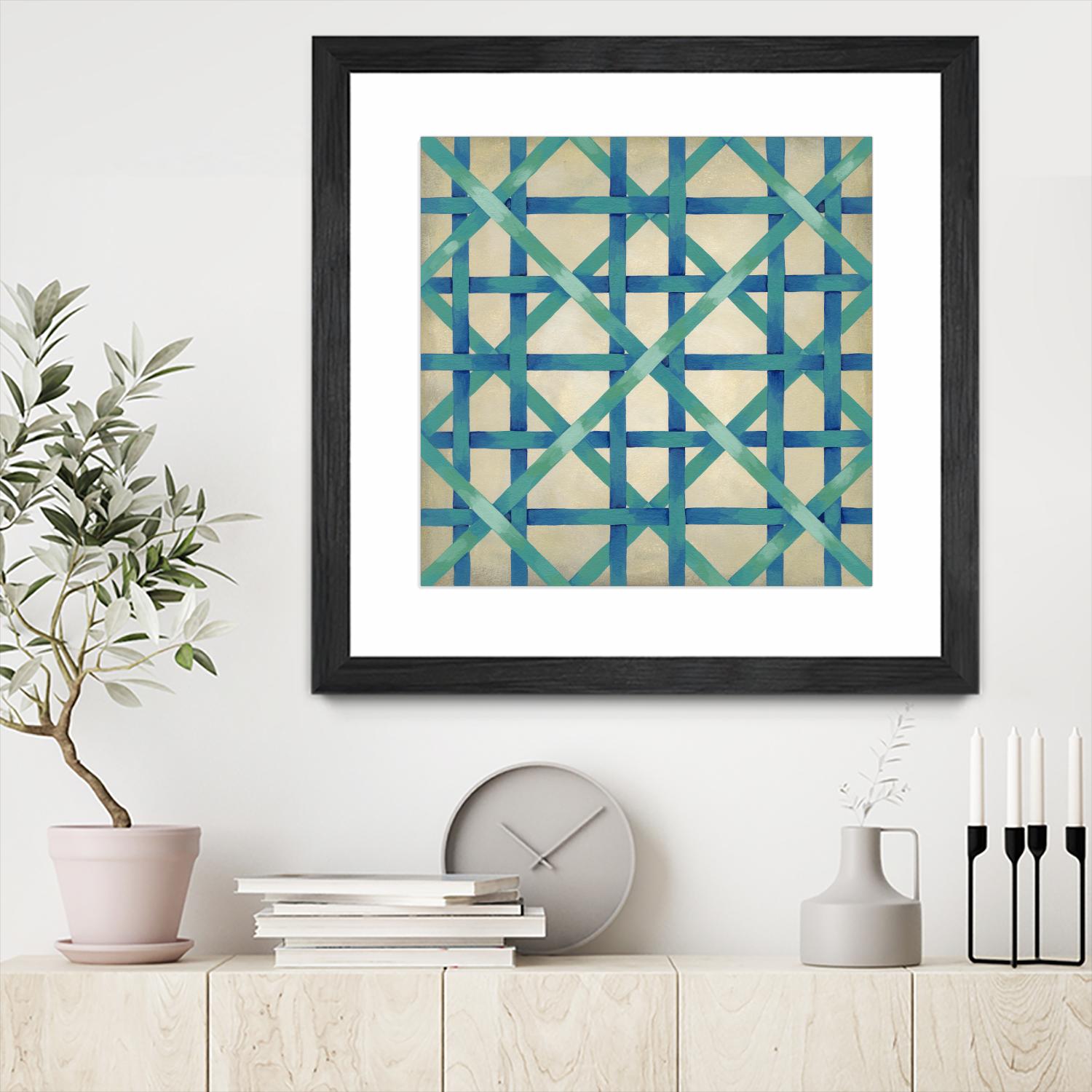 Woven Symmetry I by Chariklia Zarris on GIANT ART - blue patterns