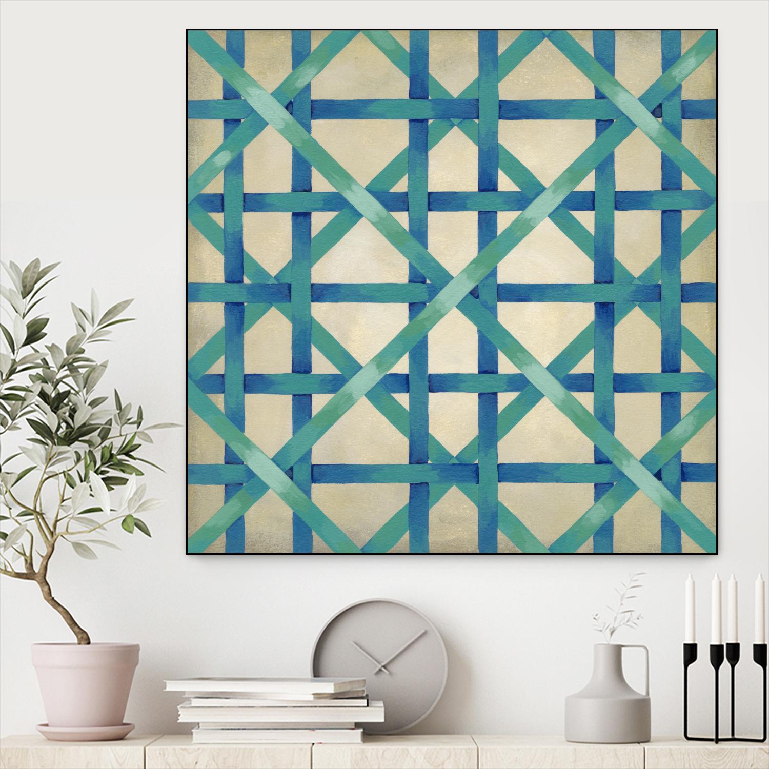 Woven Symmetry I by Chariklia Zarris on GIANT ART - blue patterns