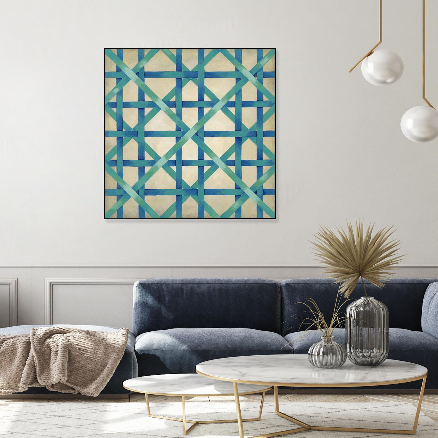 Woven Symmetry I by Chariklia Zarris on GIANT ART - blue patterns
