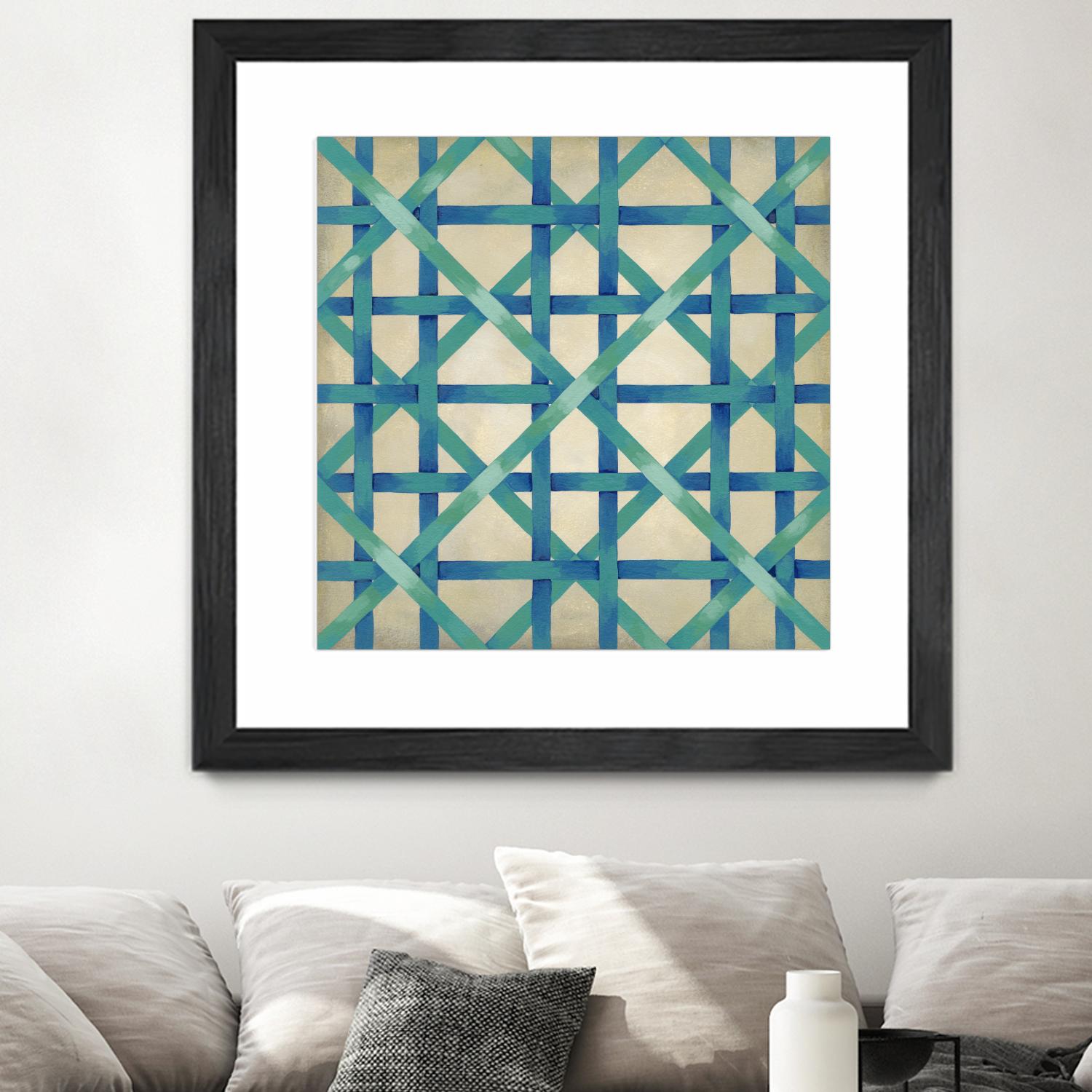 Woven Symmetry I by Chariklia Zarris on GIANT ART - blue patterns