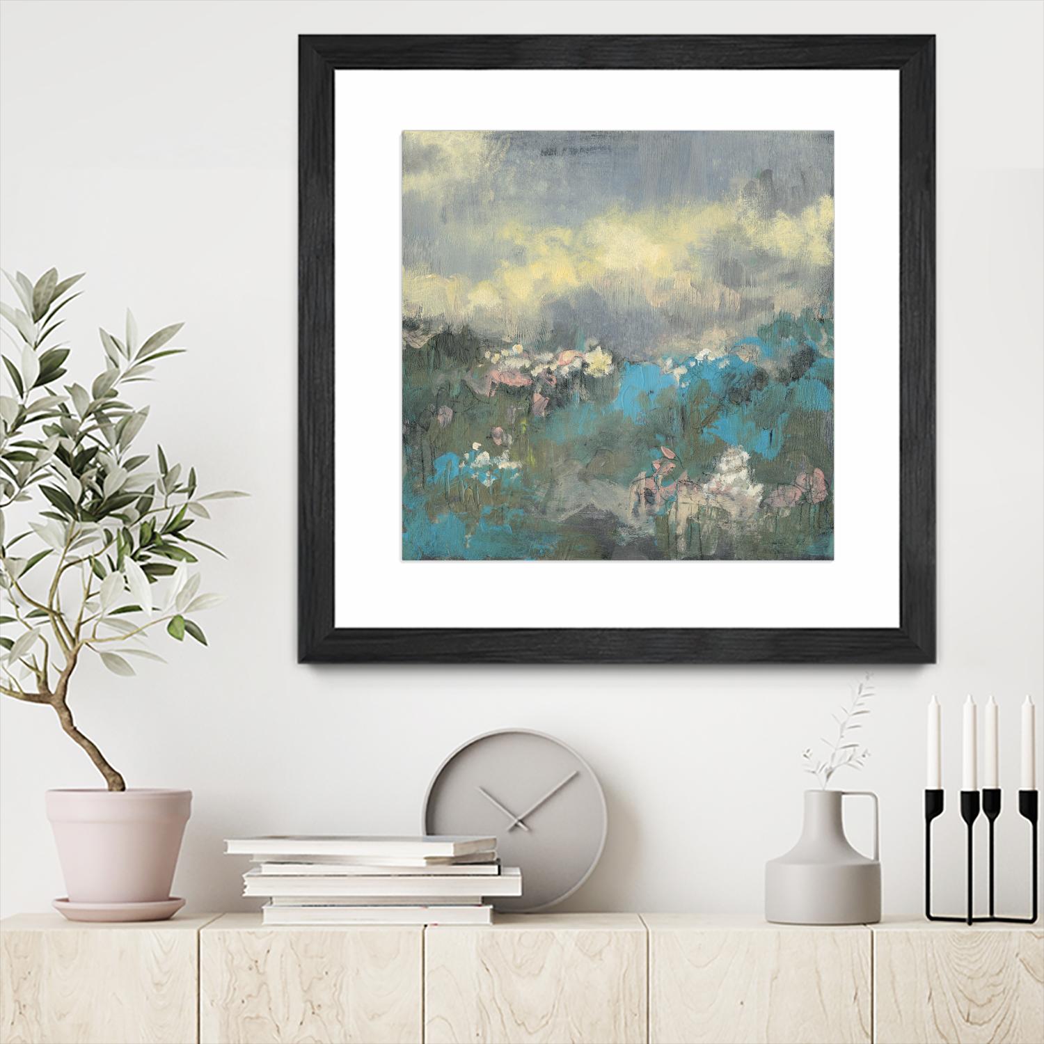 Painterly Field I by Jennifer Goldberger on GIANT ART - blue abstract