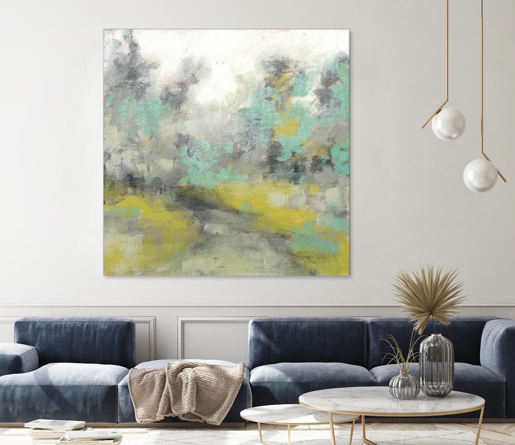 Pastel Walk II by Jennifer Goldberger on GIANT ART - green abstract