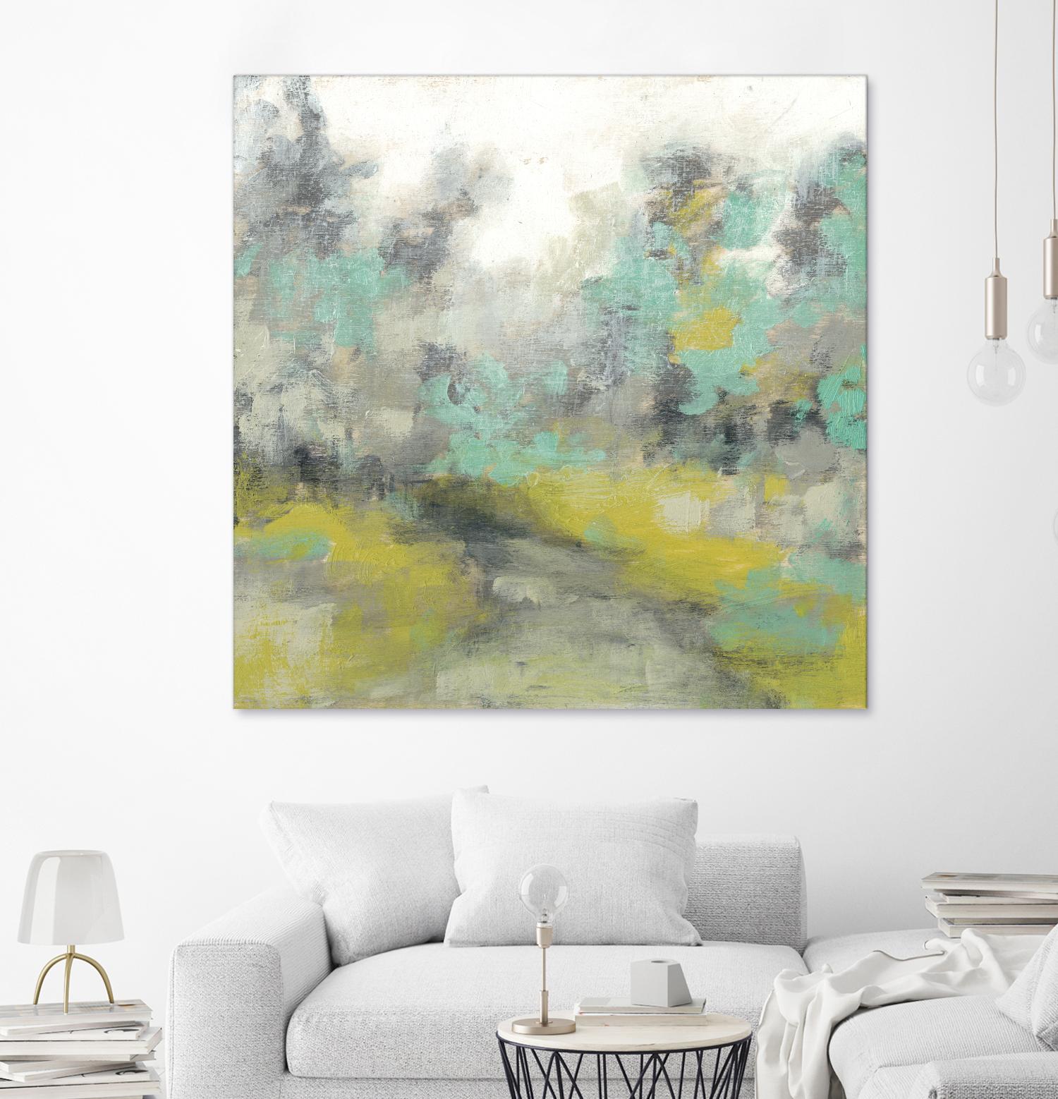 Pastel Walk II by Jennifer Goldberger on GIANT ART - green abstract