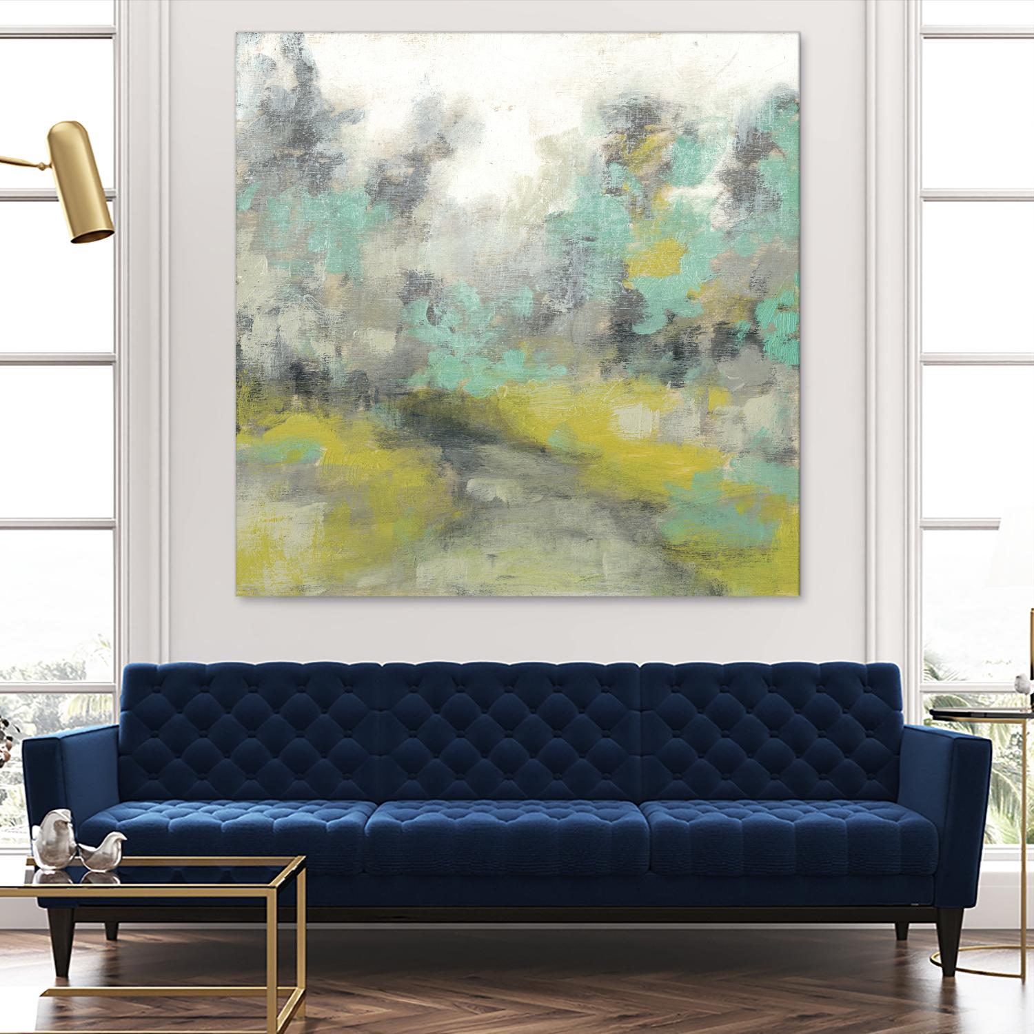Pastel Walk II by Jennifer Goldberger on GIANT ART - green abstract