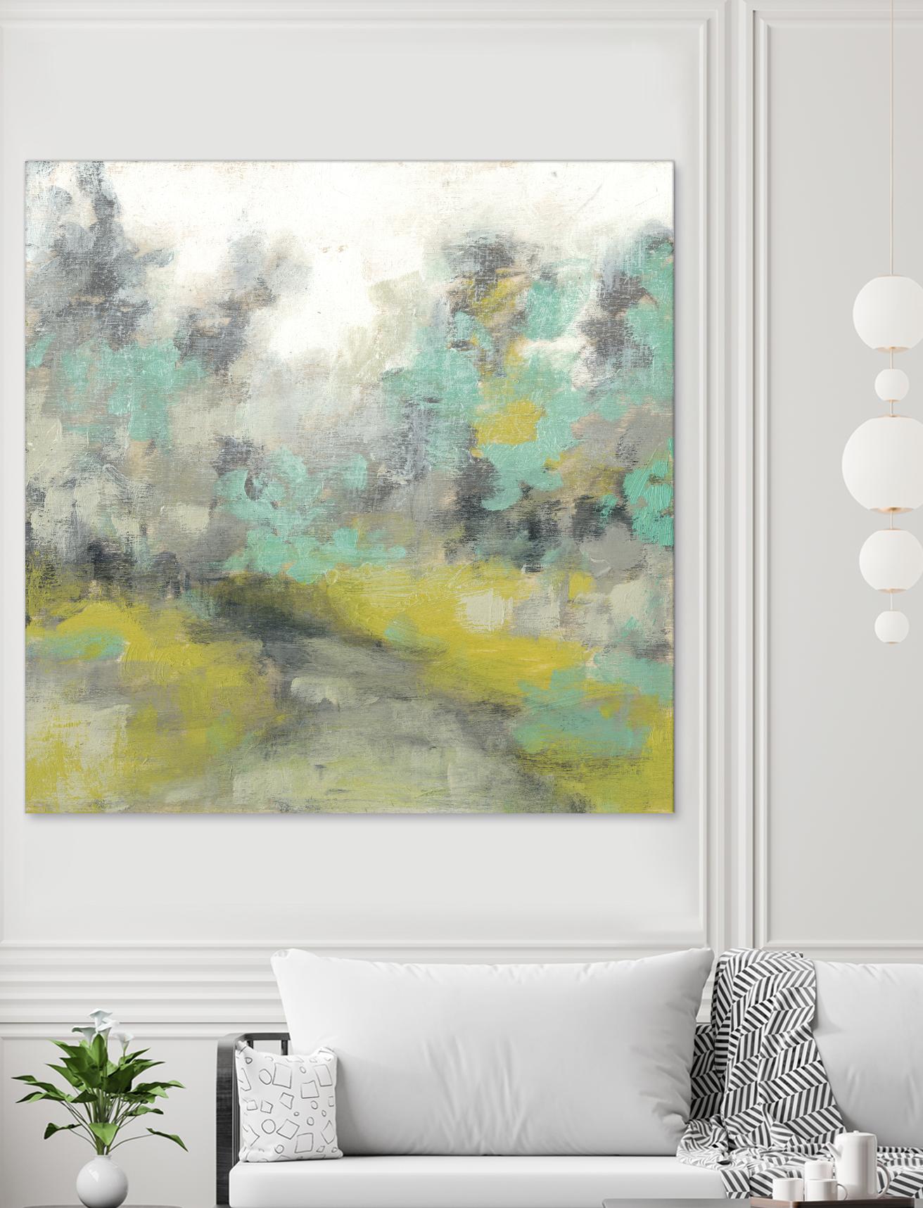 Pastel Walk II by Jennifer Goldberger on GIANT ART - green abstract