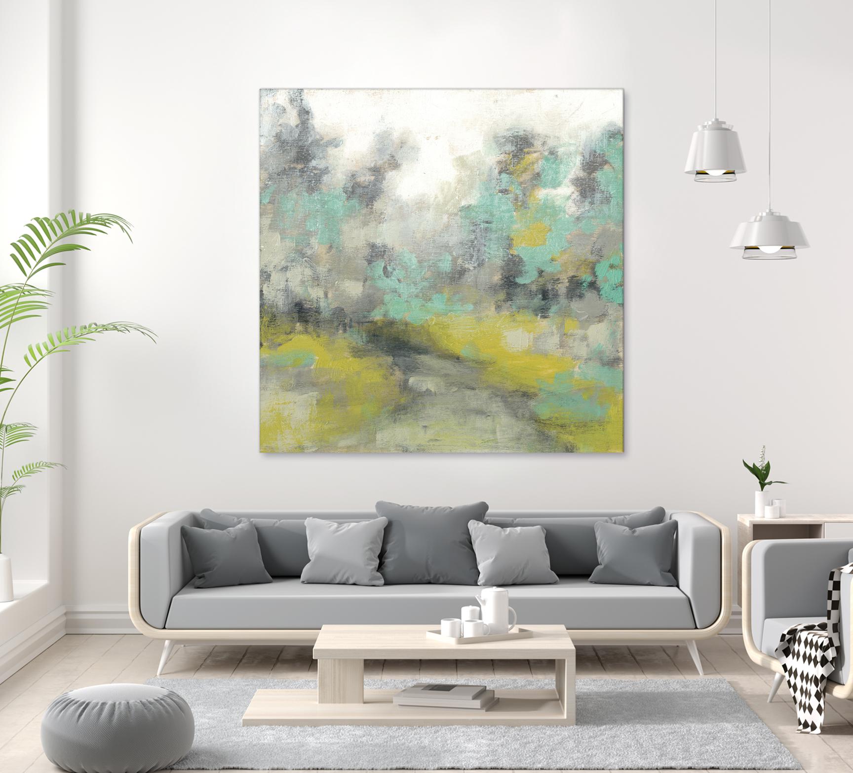 Pastel Walk II by Jennifer Goldberger on GIANT ART - green abstract