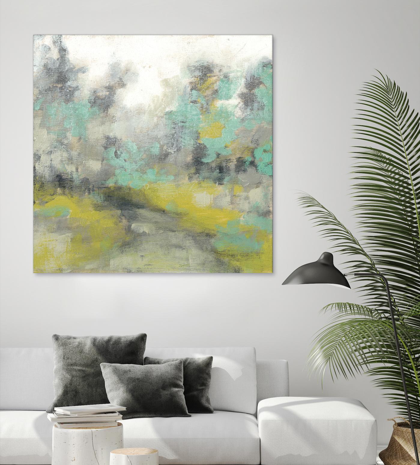 Pastel Walk II by Jennifer Goldberger on GIANT ART - green abstract