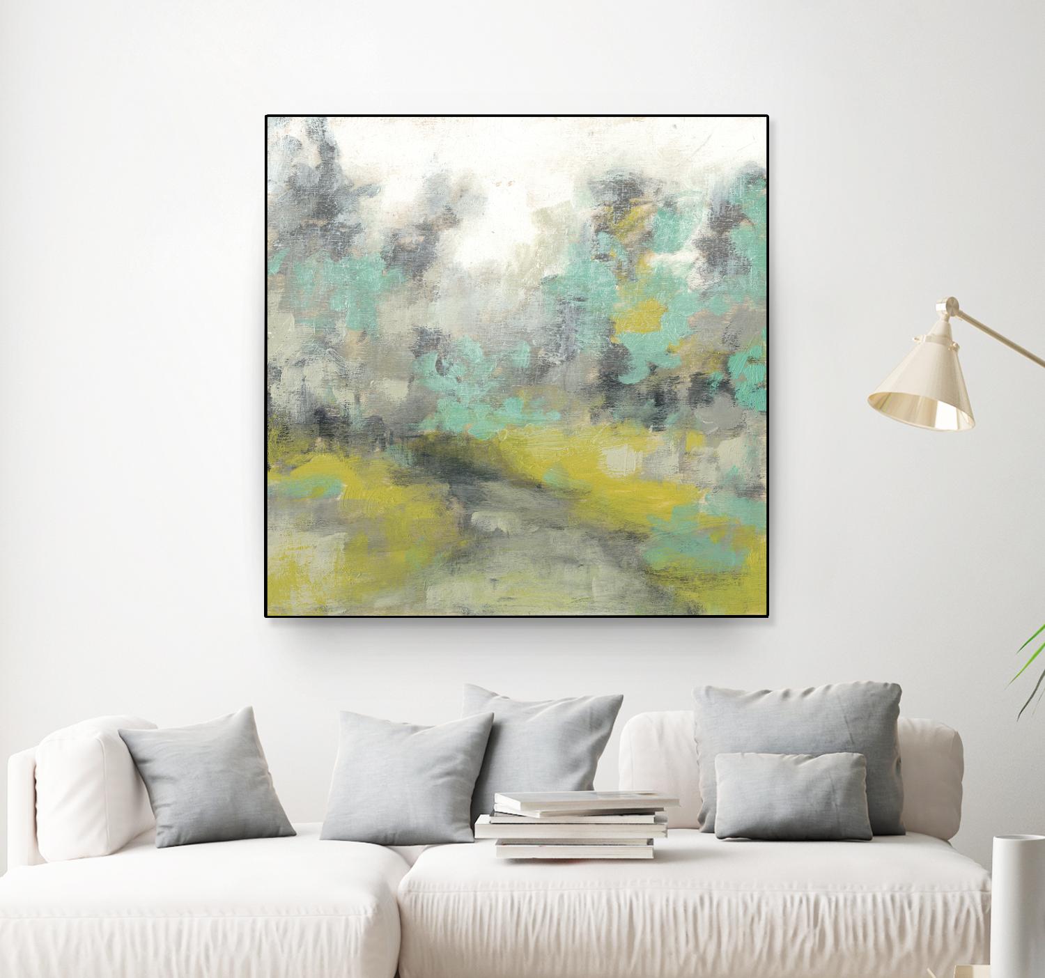 Pastel Walk II by Jennifer Goldberger on GIANT ART - green abstract