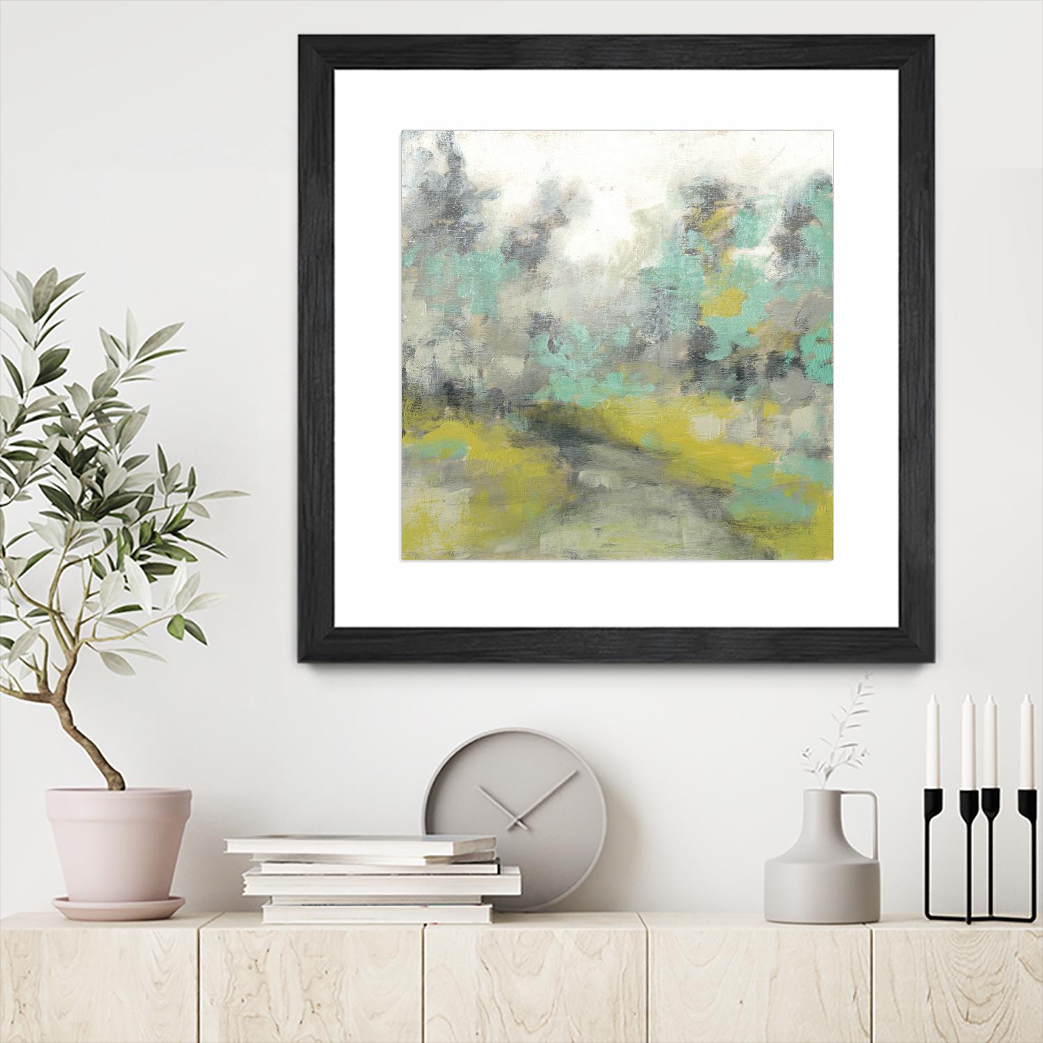 Pastel Walk II by Jennifer Goldberger on GIANT ART - green abstract