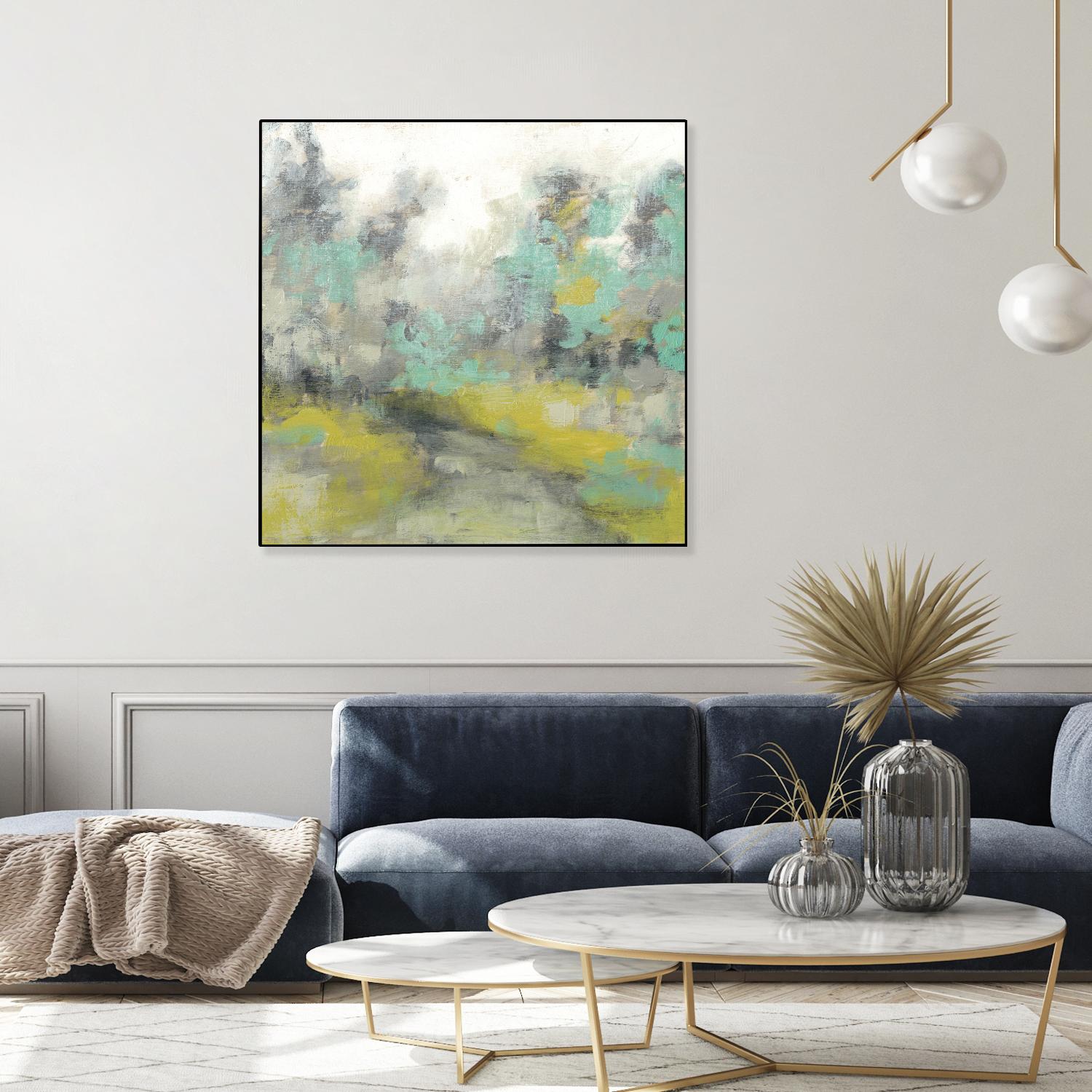 Pastel Walk II by Jennifer Goldberger on GIANT ART - green abstract