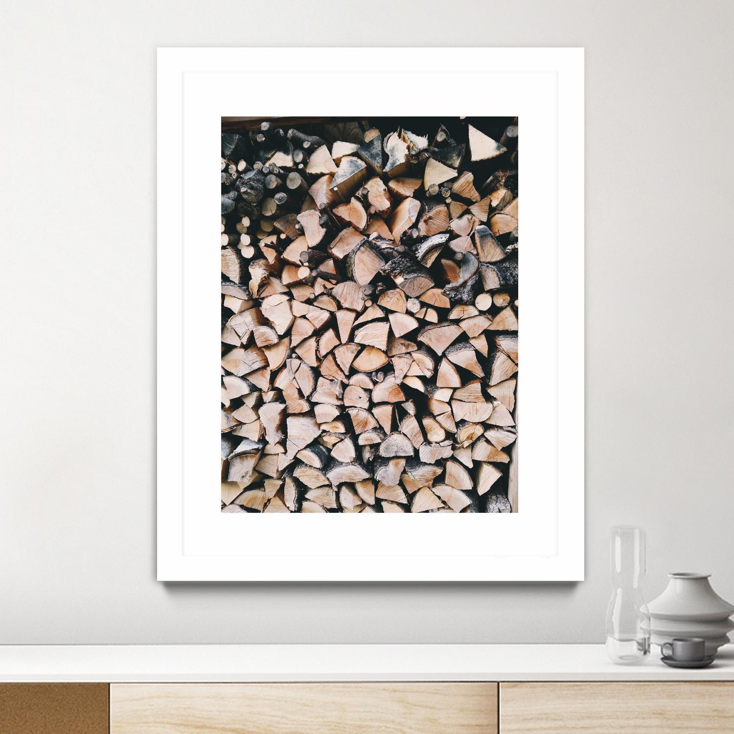 Logs by Pexels on GIANT ART - black trees wood