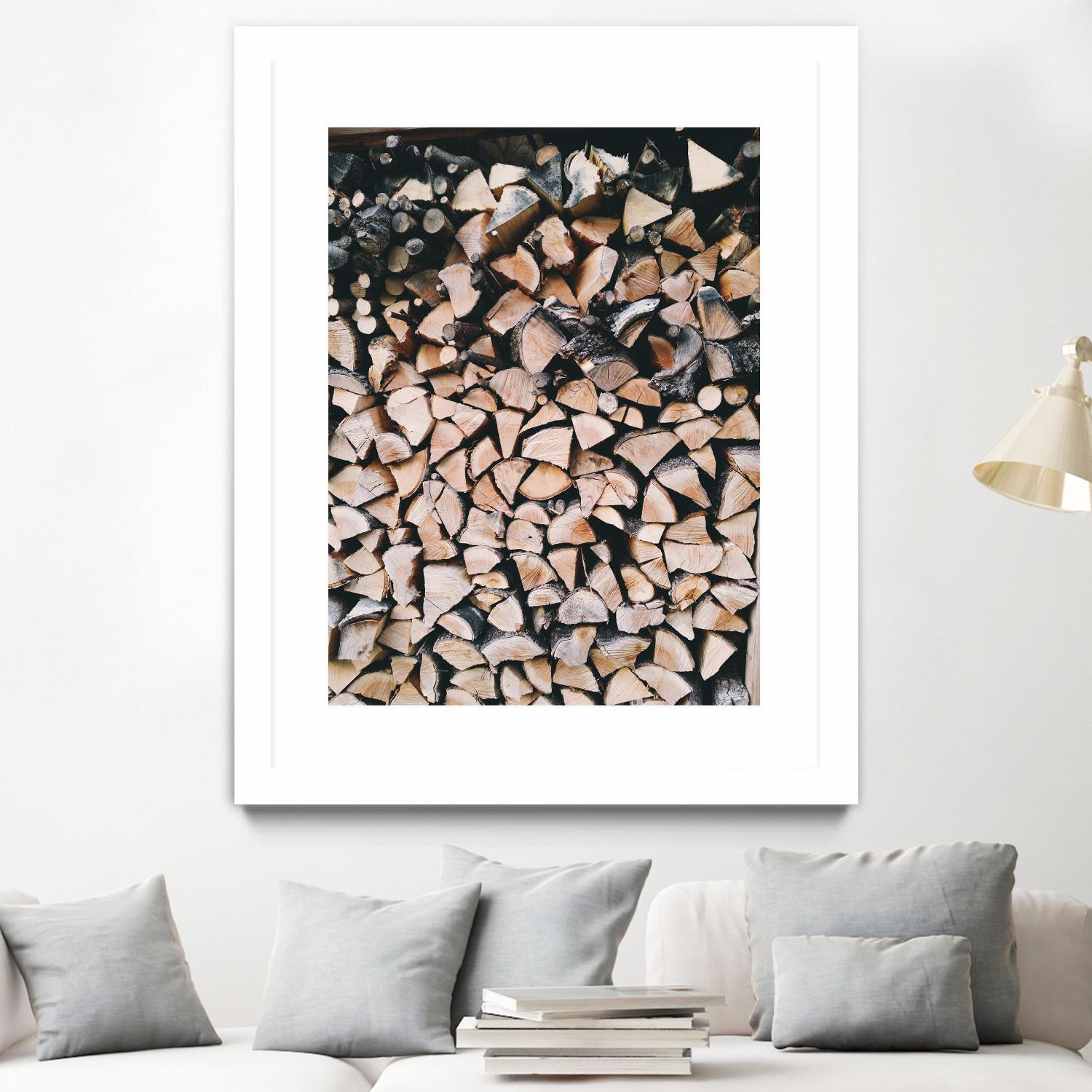 Logs by Pexels on GIANT ART - black trees wood