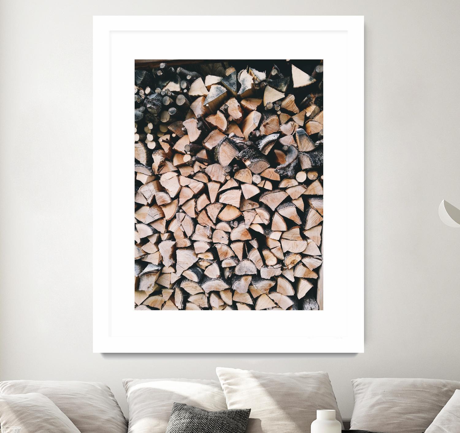 Logs by Pexels on GIANT ART - black trees wood