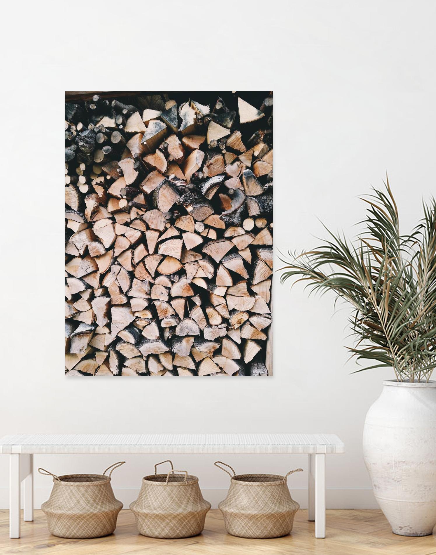 Logs by Pexels on GIANT ART - black trees wood