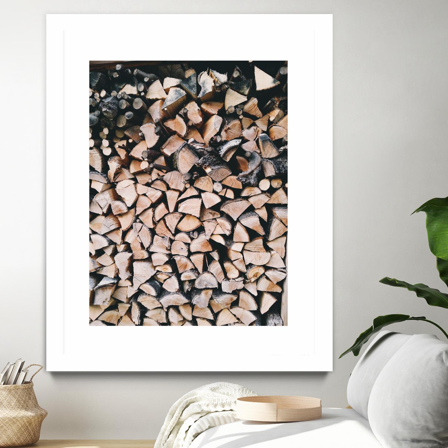Logs by Pexels on GIANT ART - black trees wood