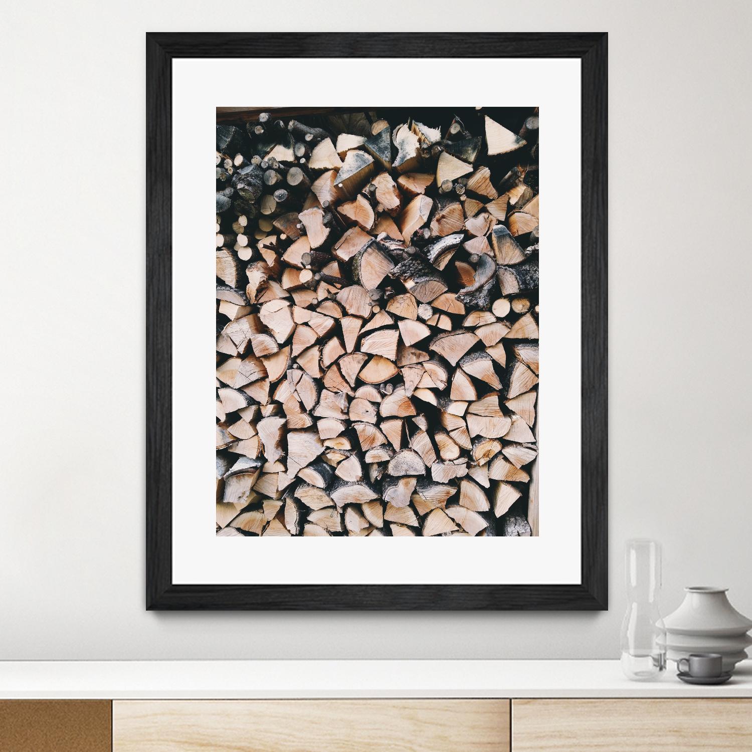 Logs by Pexels on GIANT ART - black trees wood