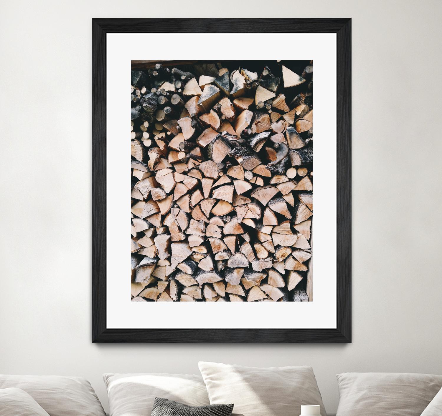 Logs by Pexels on GIANT ART - black trees wood