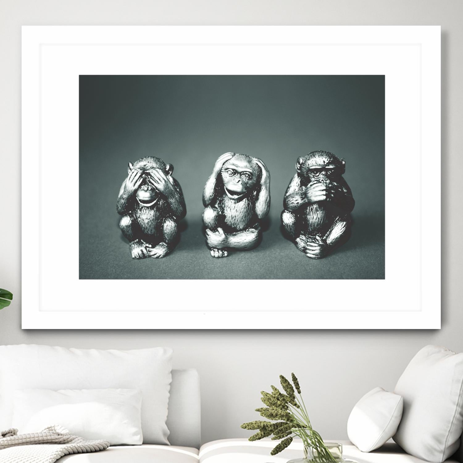 Wise monkeys by Pexels on GIANT ART - white animals
