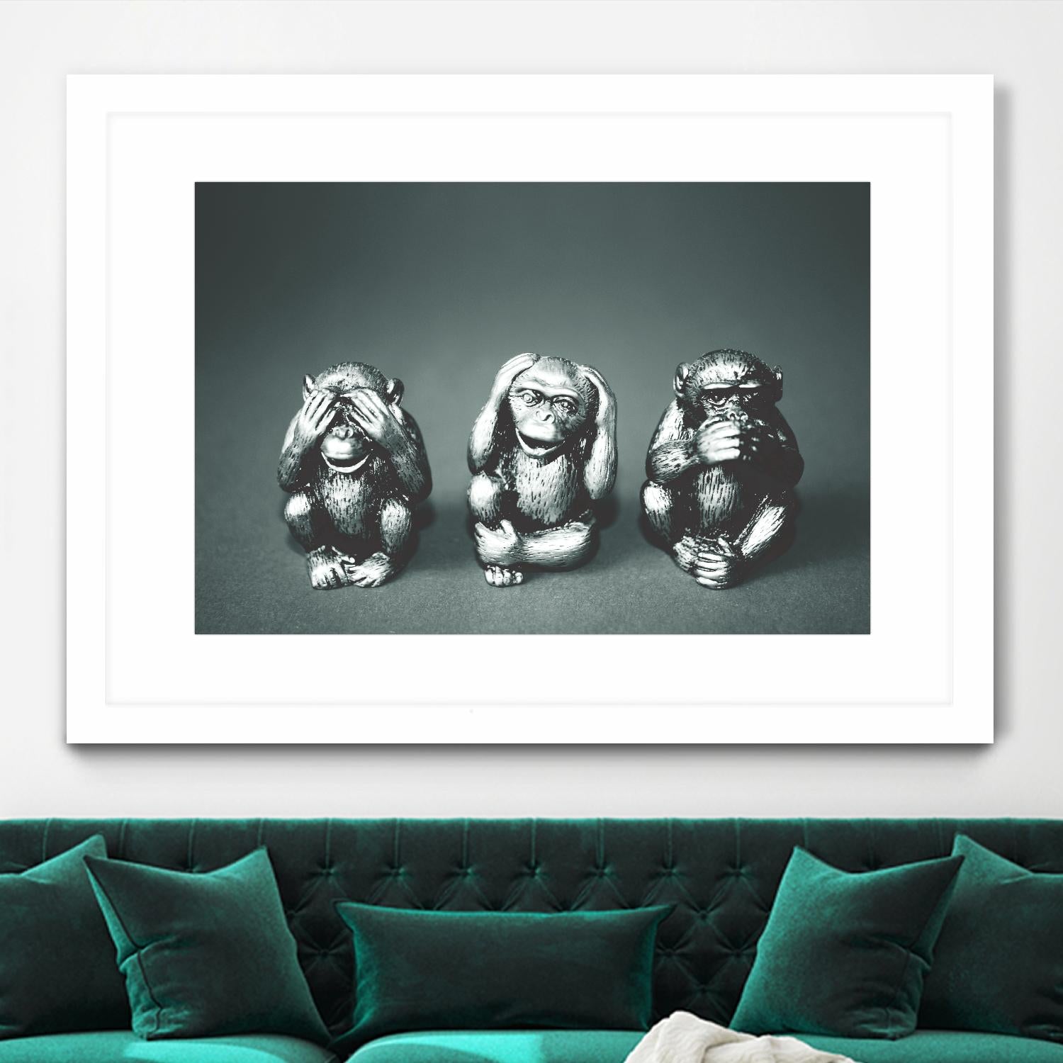 Wise monkeys by Pexels on GIANT ART - white animals