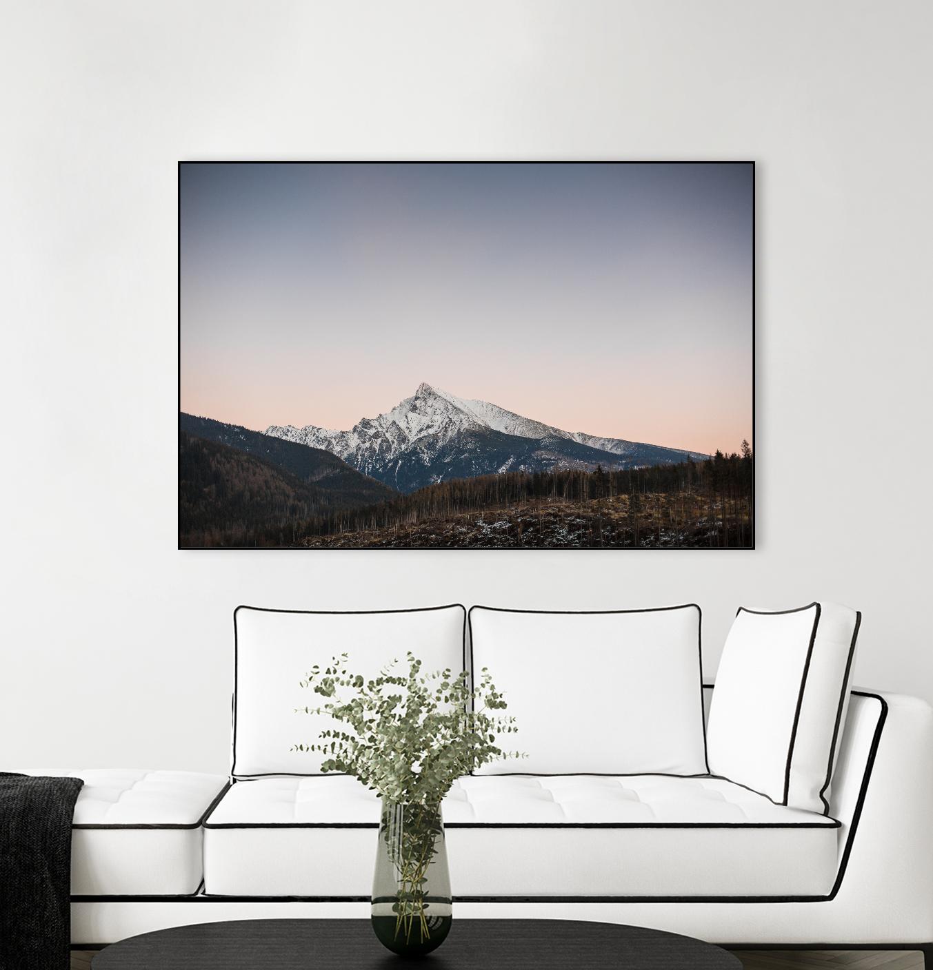 Mountain top by Pexels on GIANT ART - pink landscape