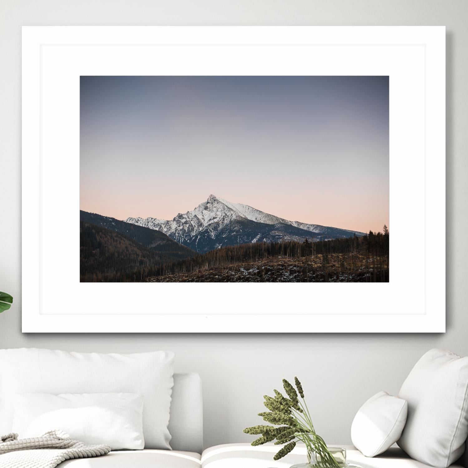 Mountain top by Pexels on GIANT ART - pink landscape