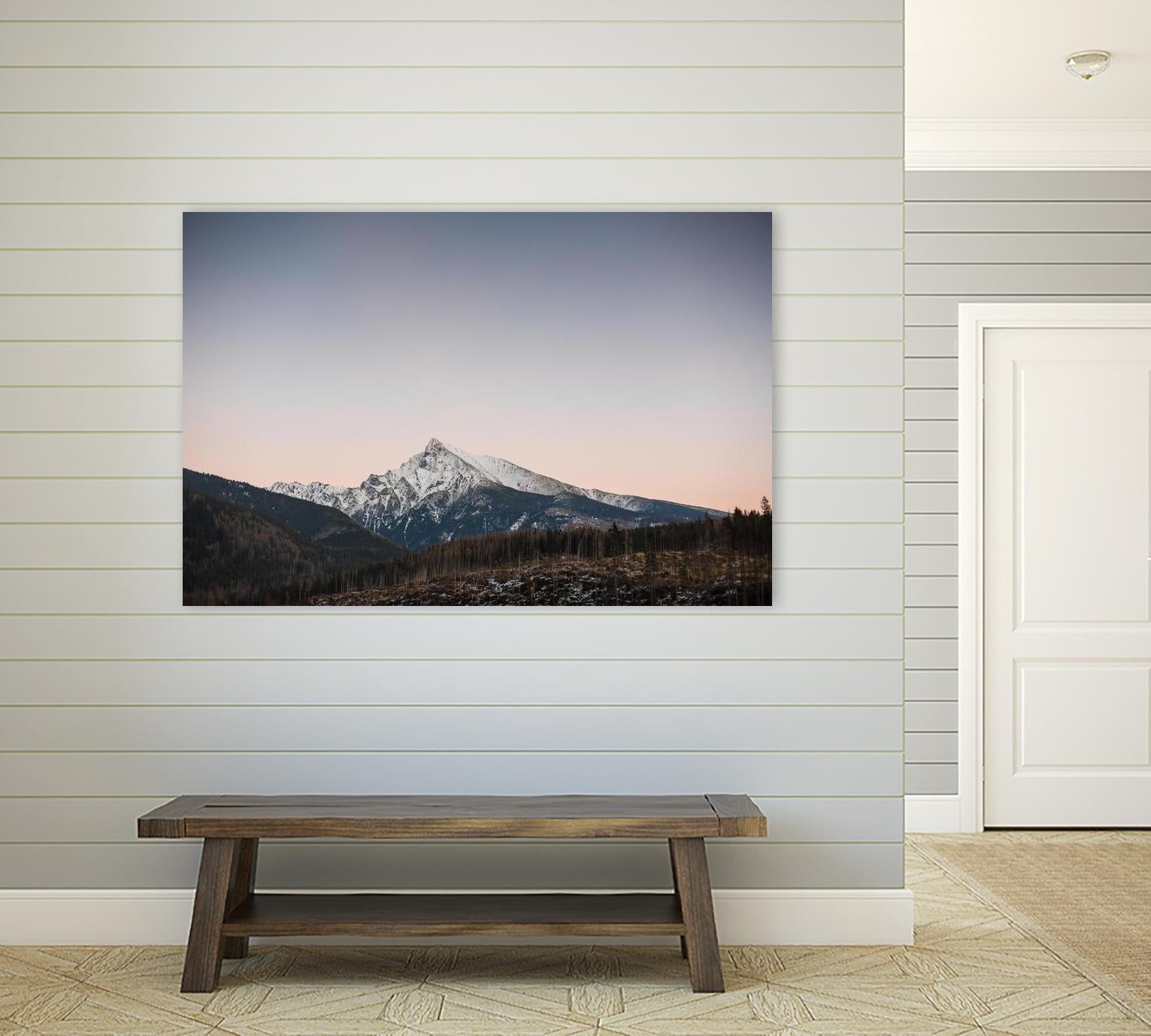 Mountain top by Pexels on GIANT ART - pink landscape